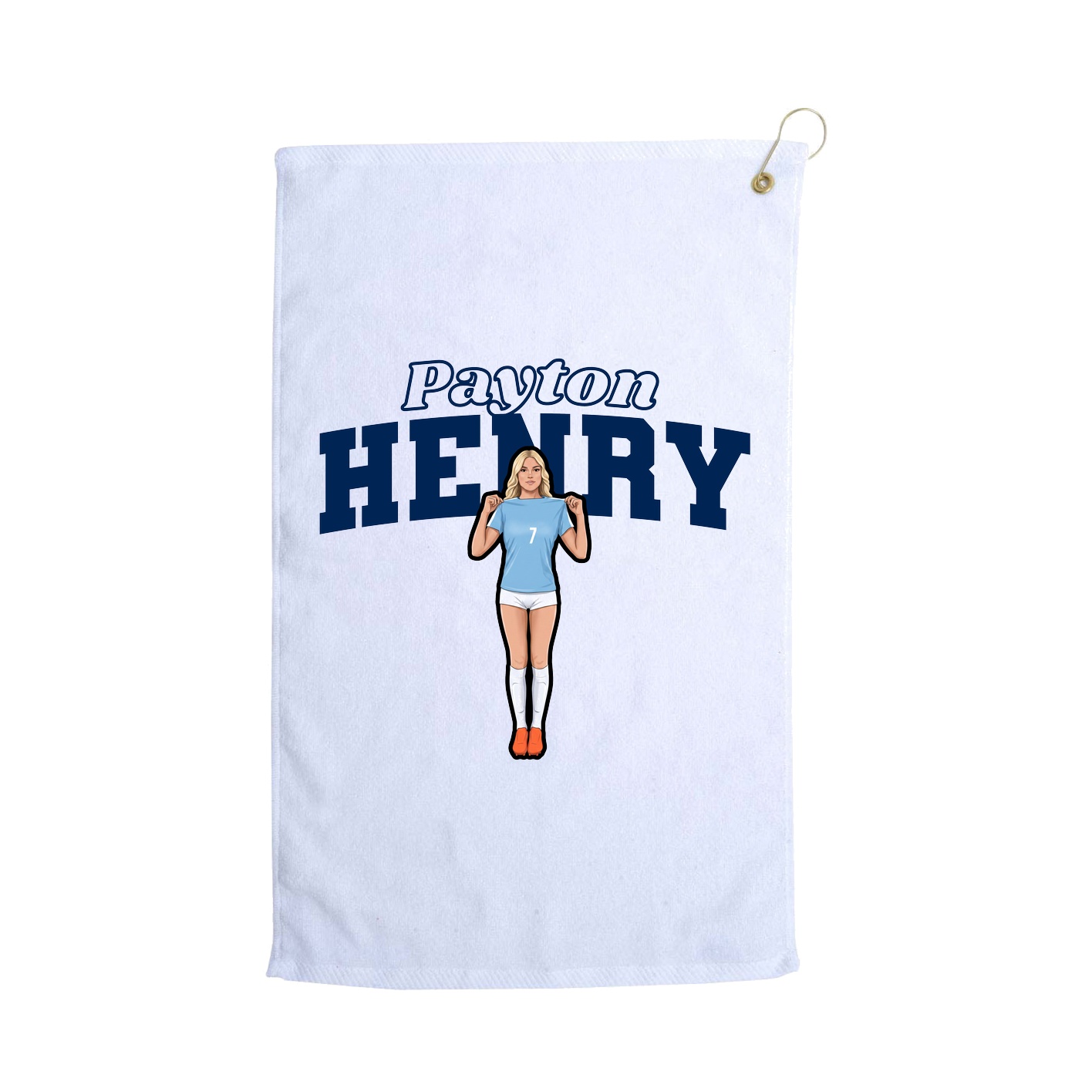 Golf Towel — Name Arch in White