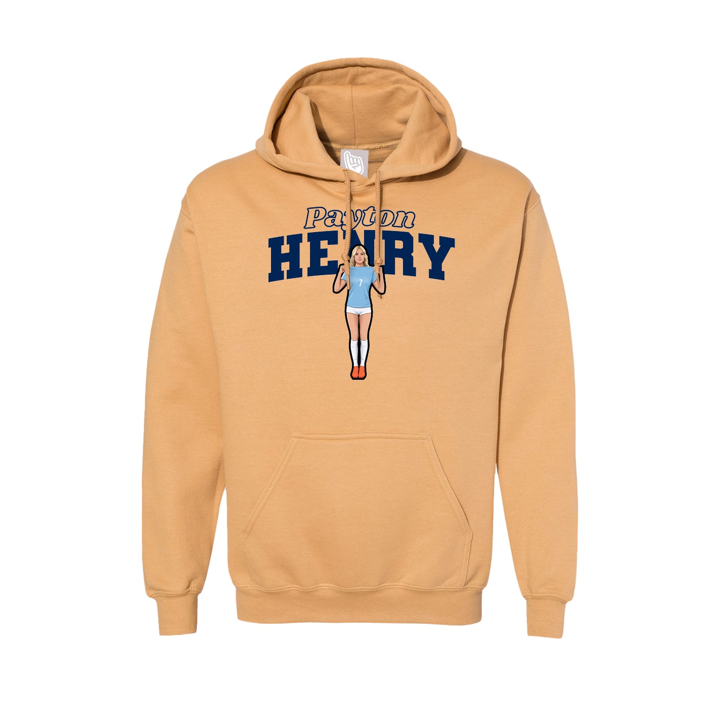 Hoodie — Name Arch in Vegas Gold
