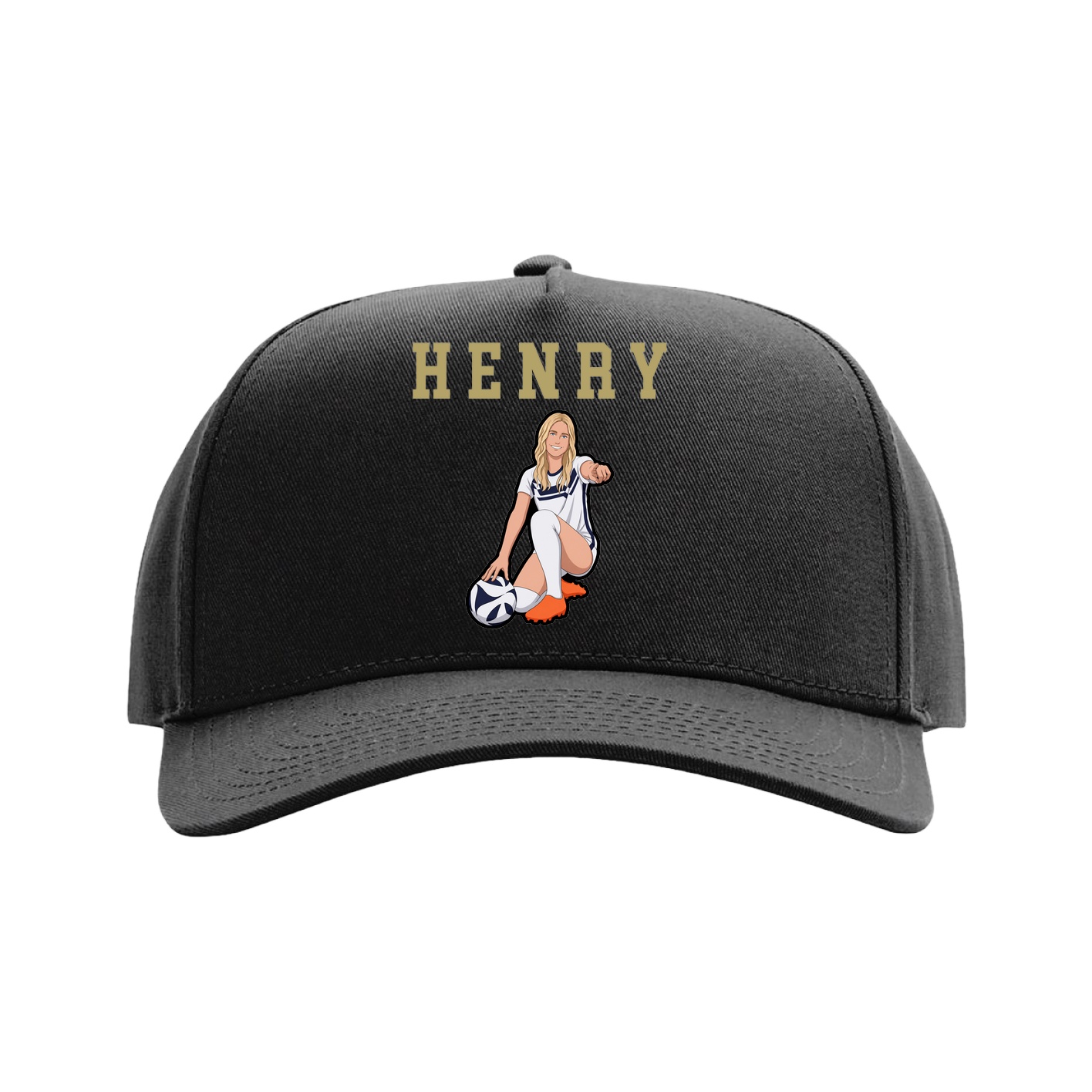 Full Fabric Five-Panel Champ Cap — Shirsey in Black