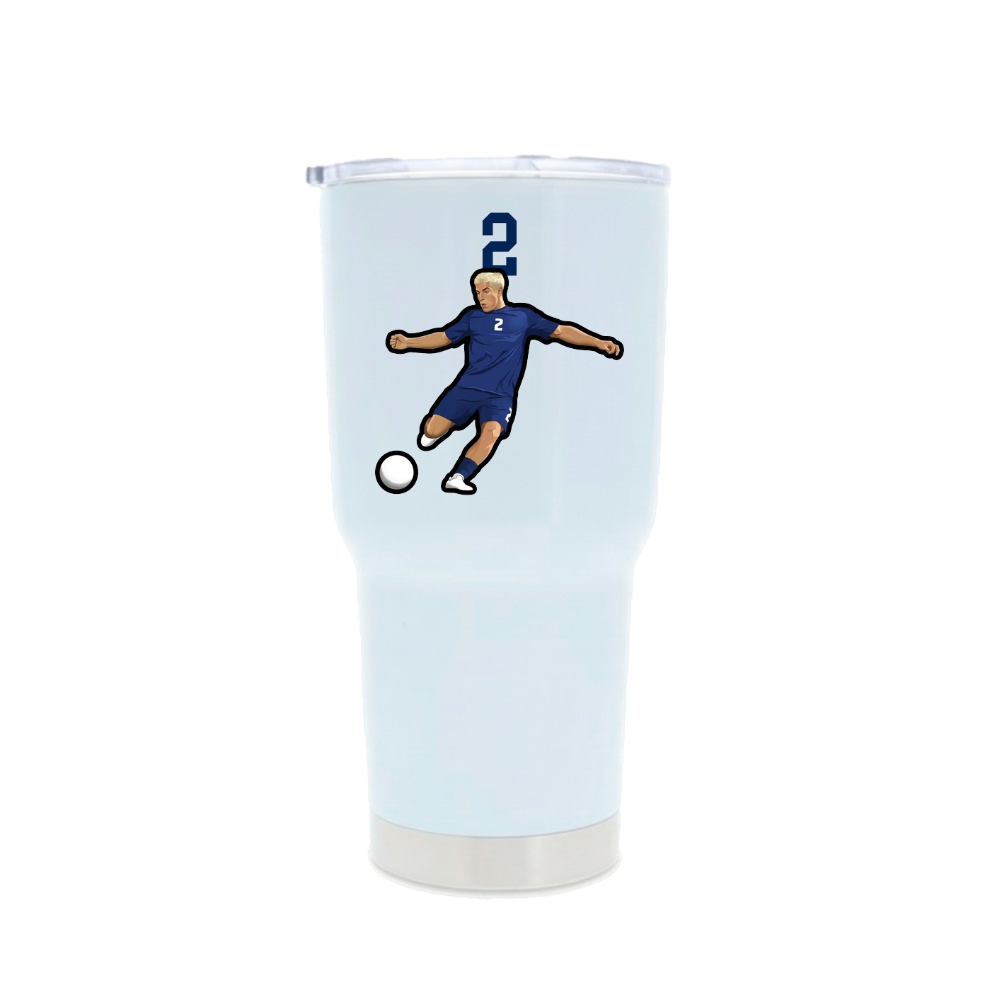 30oz Stainless Steel Tumbler — Number Top in White
