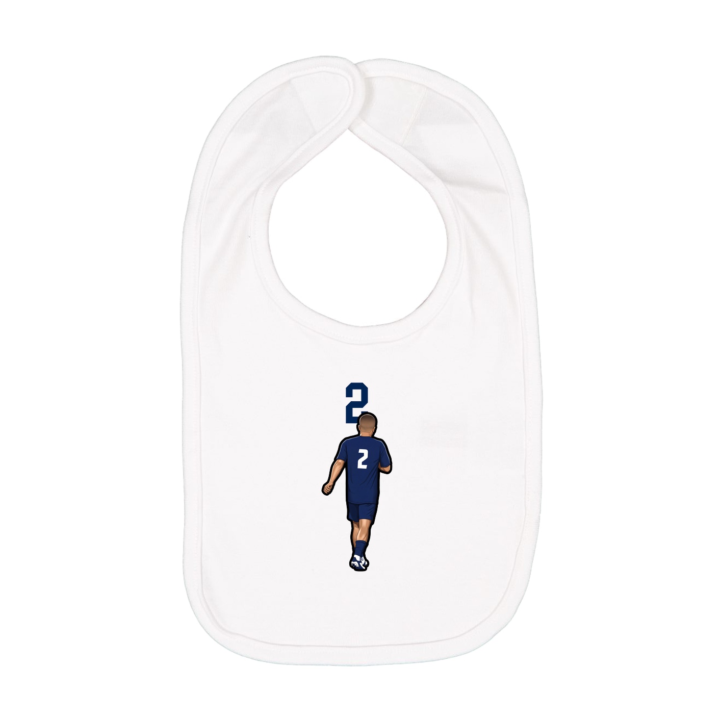 Infant Bib — Number Top in White