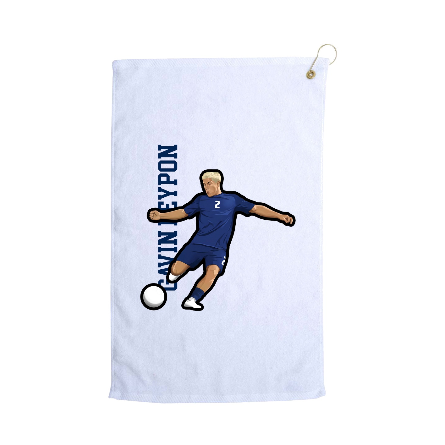Golf Towel — Name Vertical in White