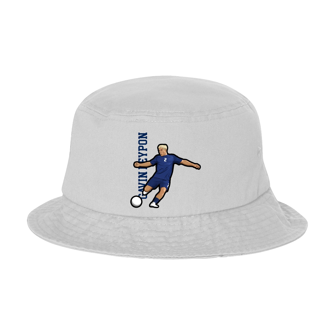 Bucket Cap — Name Vertical in White