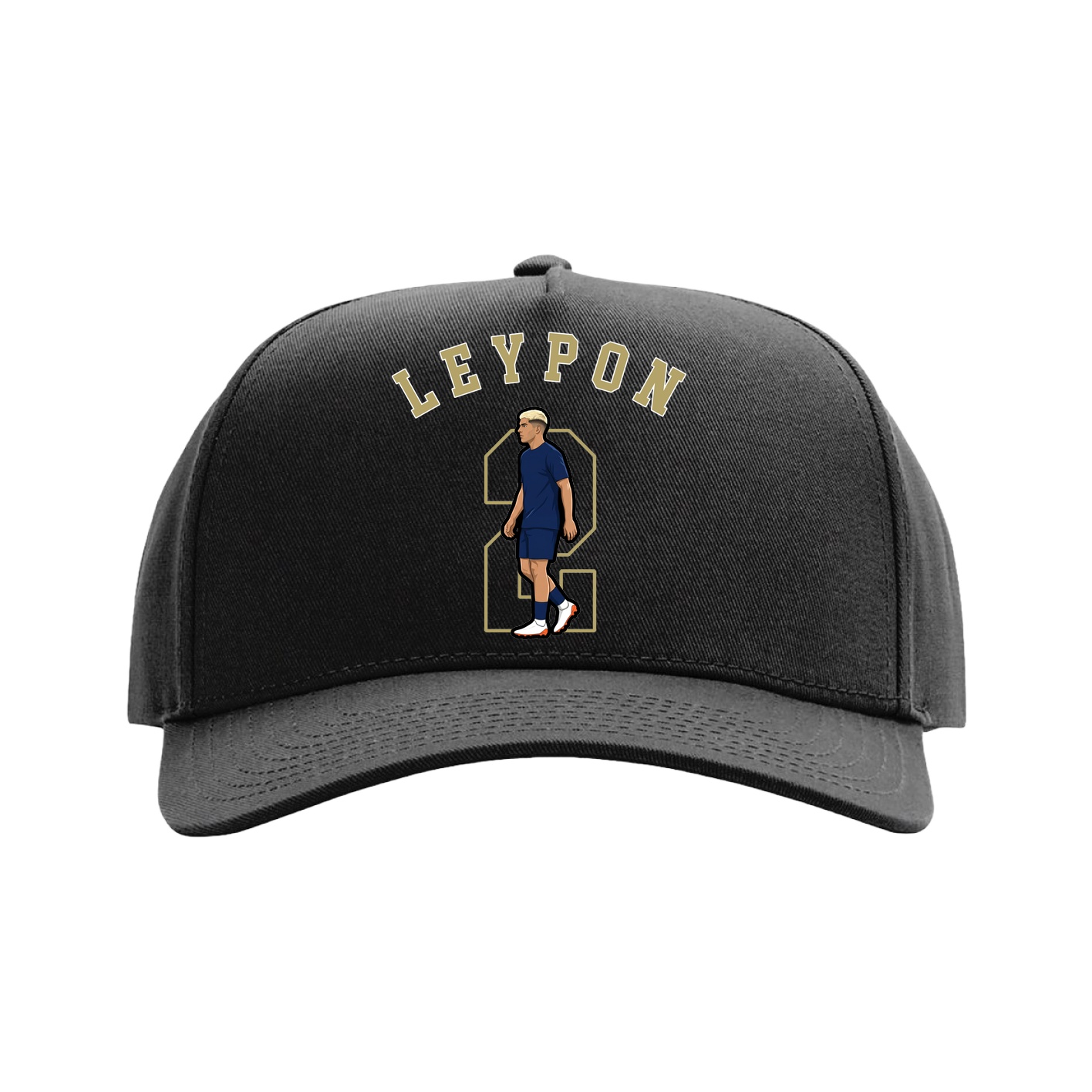 Full Fabric Five-Panel Champ Cap — Shirsey Arch in Black
