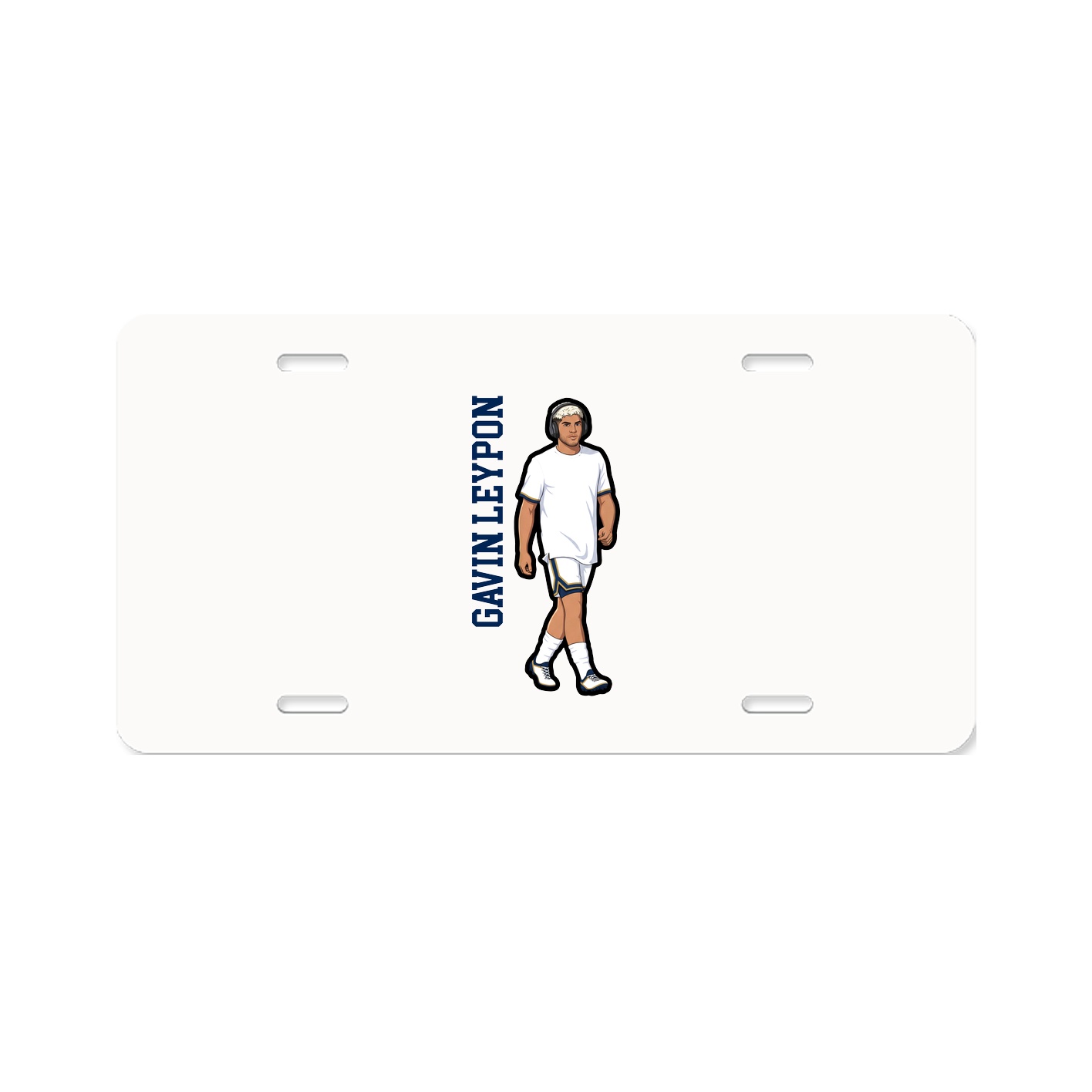 License Plate — Name Vertical in Classic