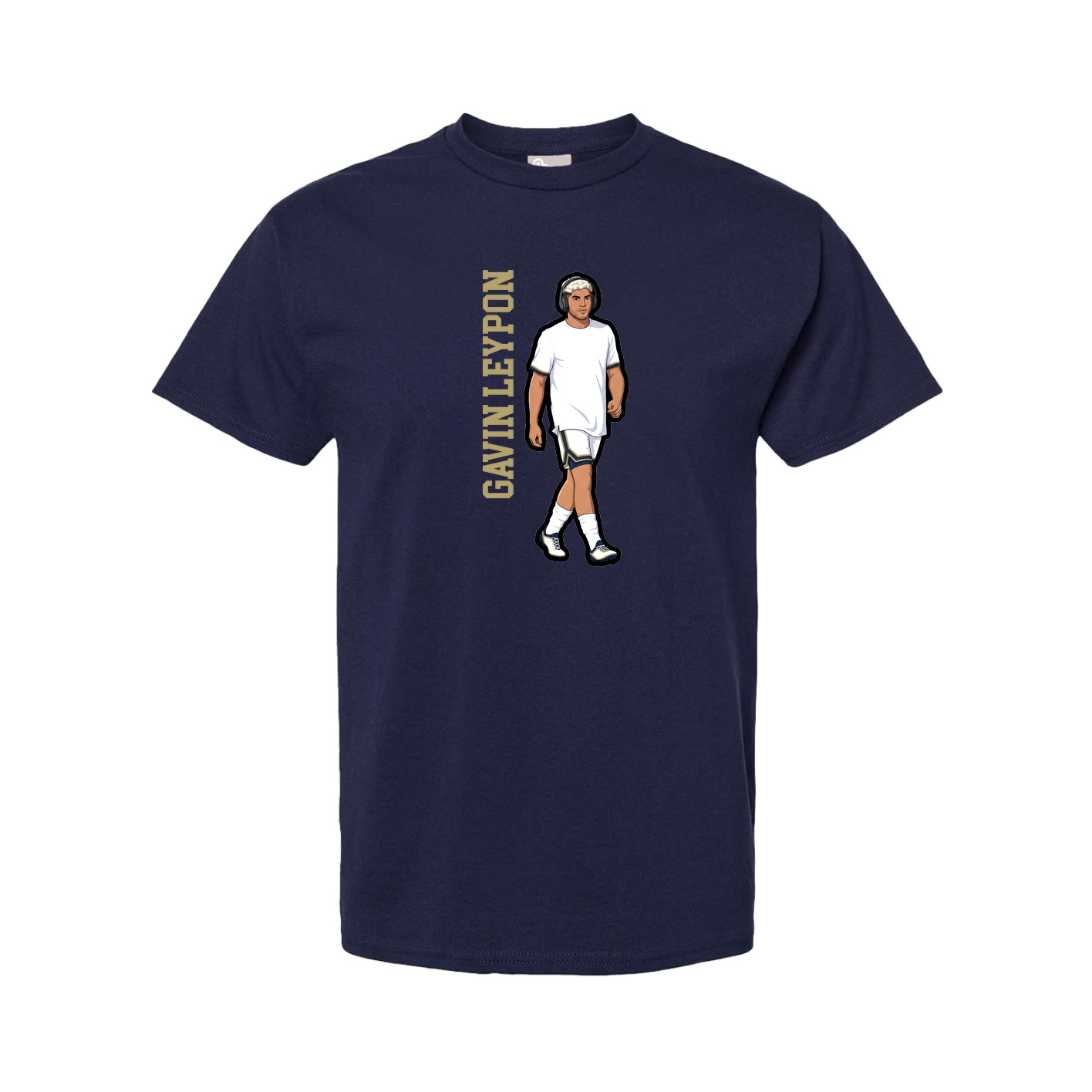 Tee — Name Vertical in Navy