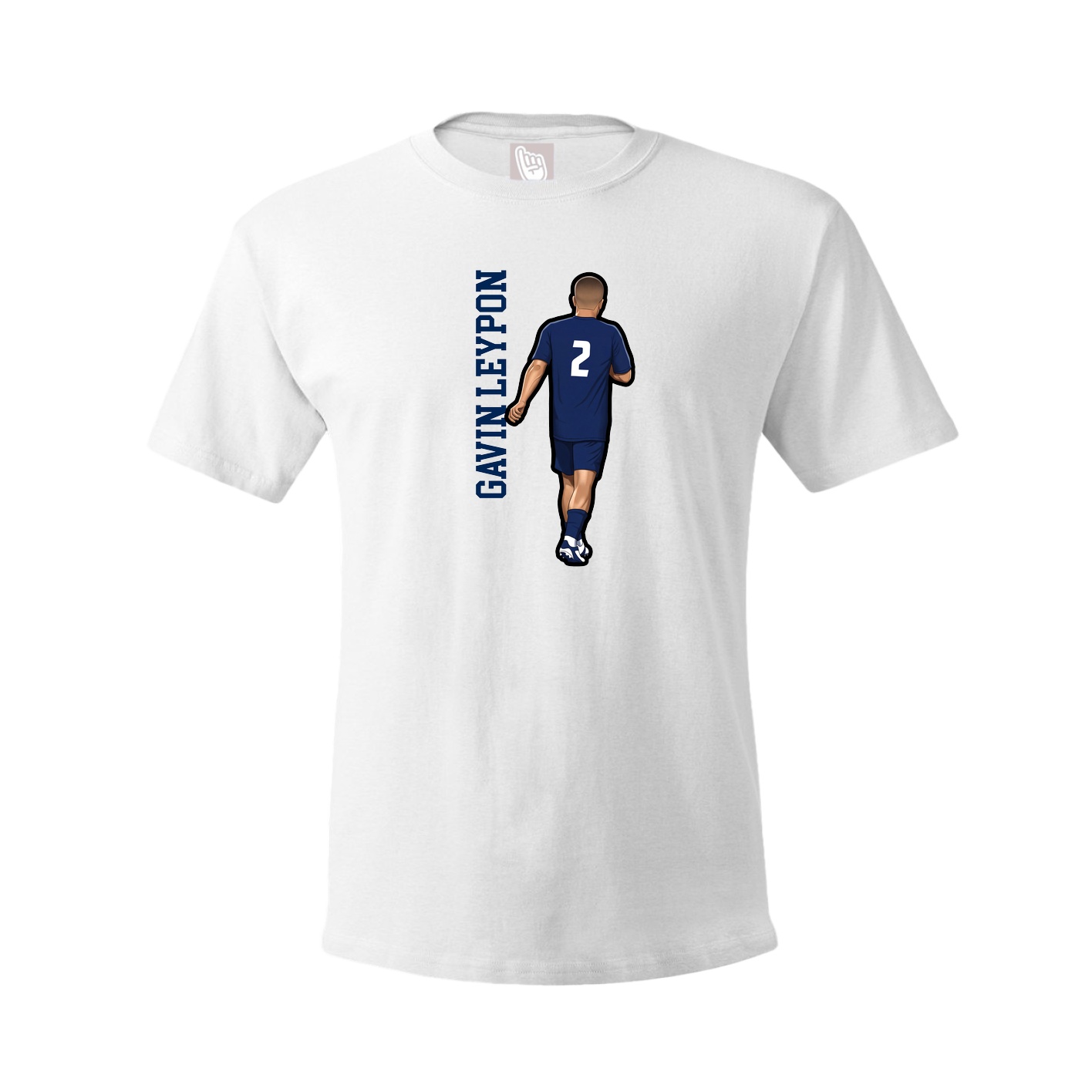 Youth Tee — Name Vertical in White