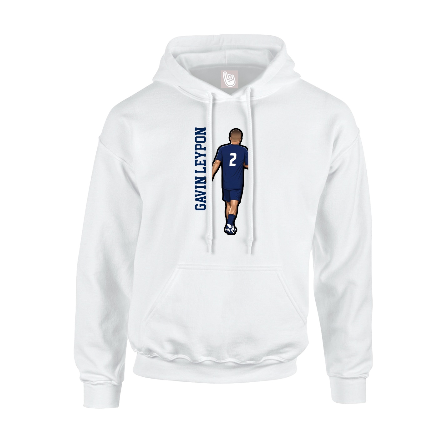 Youth Hoodie — Name Vertical in White