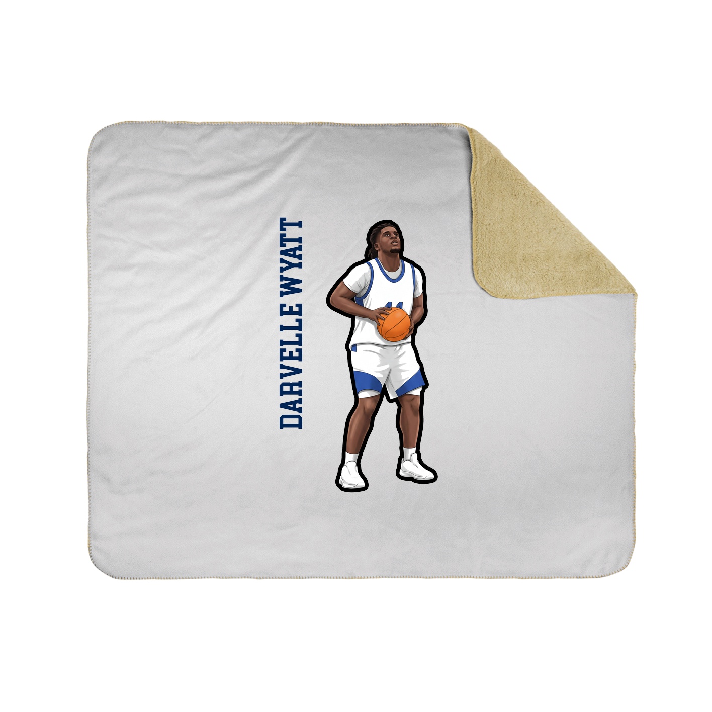 Throw Blanket — Name Vertical in White