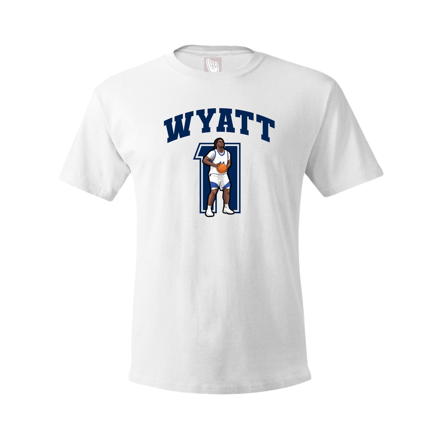 Youth Tee — Number in White