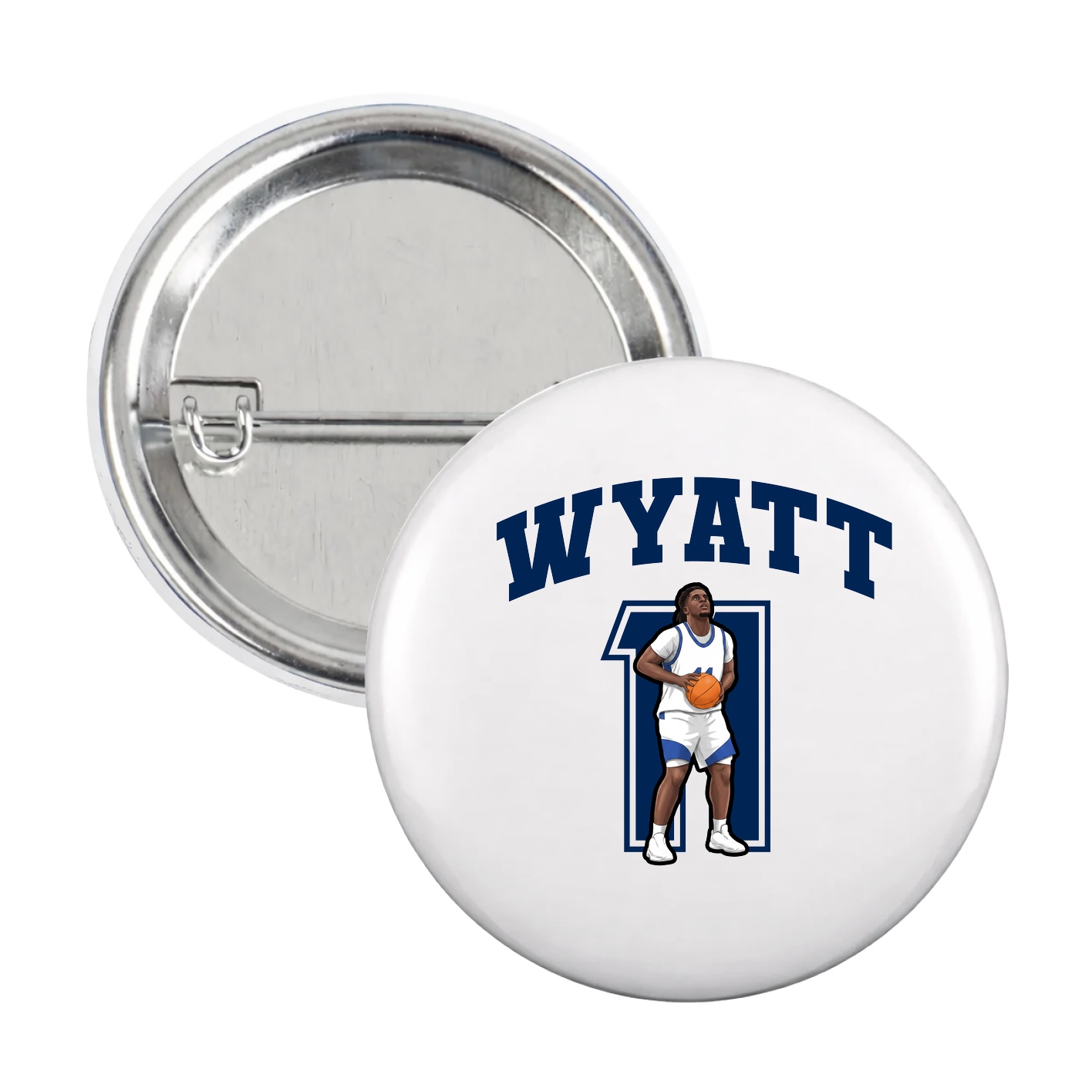 Game Day Button — Number in White
