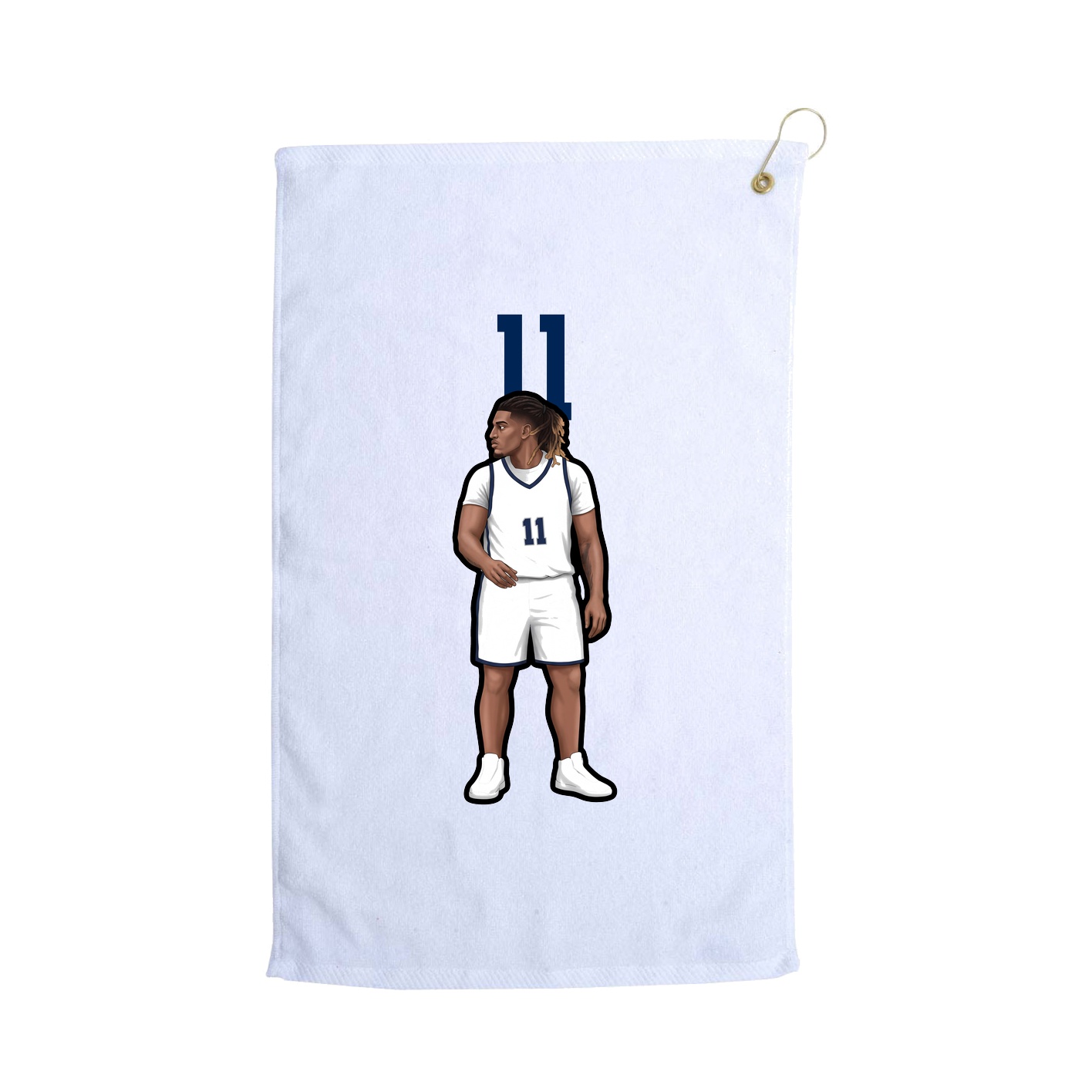 Golf Towel — Number Top in White