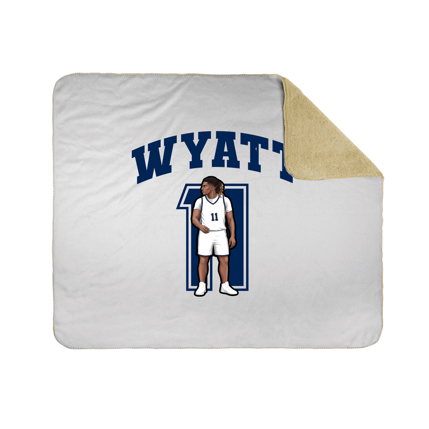 Throw Blanket — Number in White