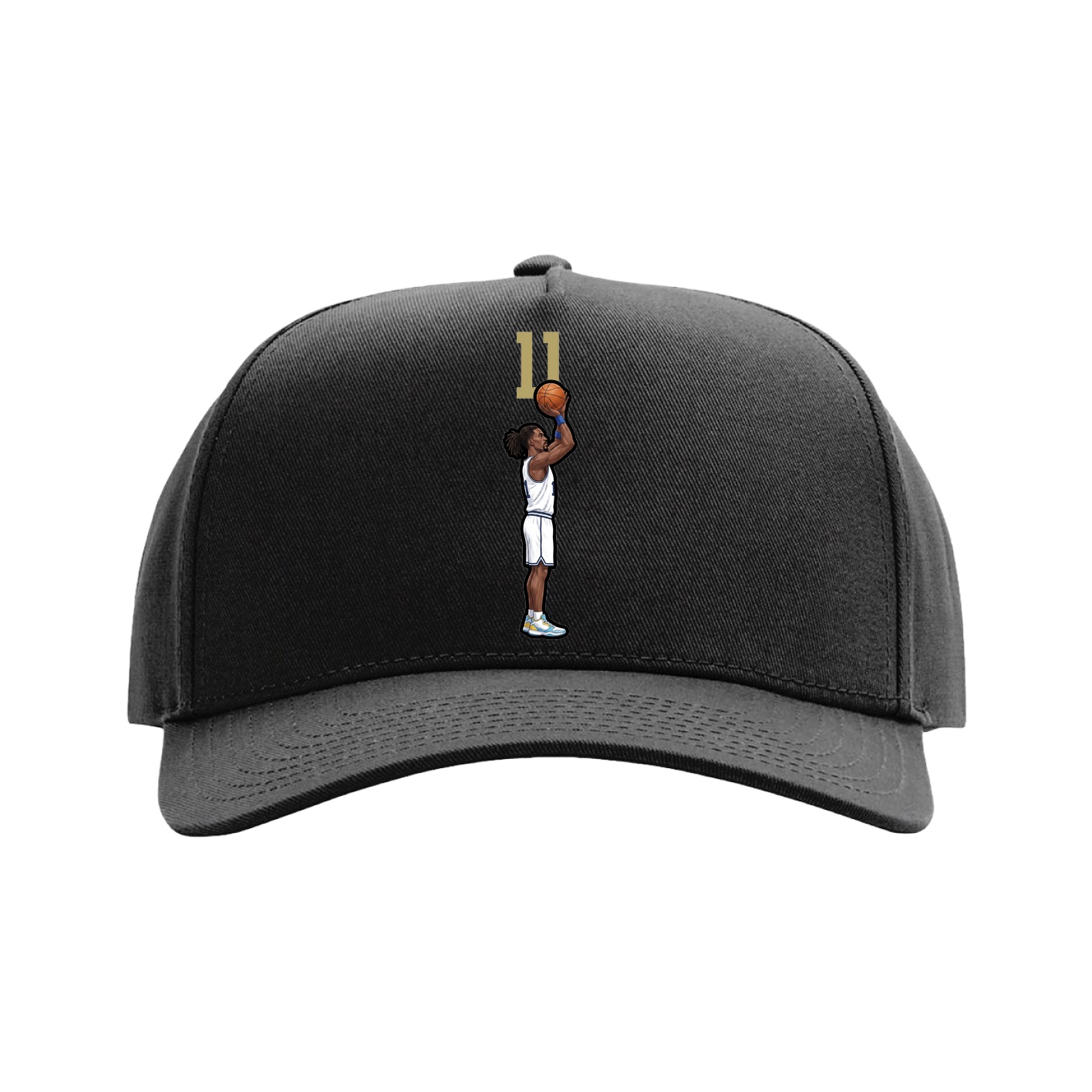 Full Fabric Five-Panel Champ Cap — Number Top in Black