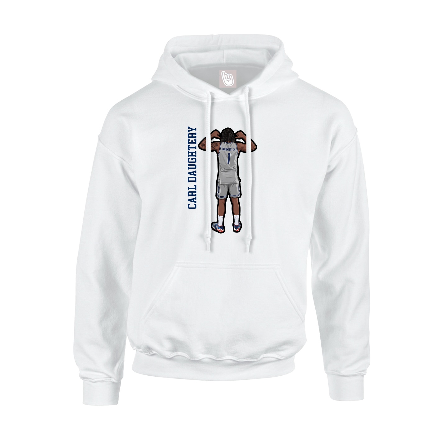 Youth Hoodie — Name Vertical in White