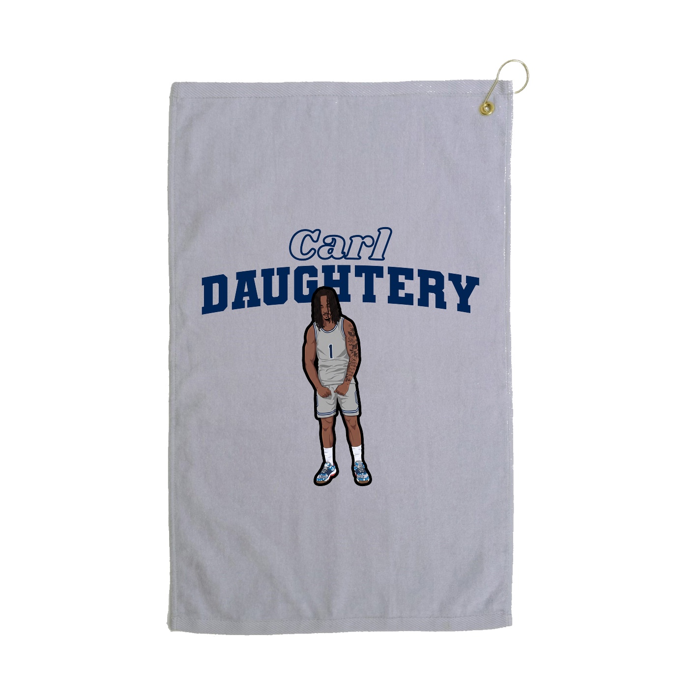 Golf Towel — Name Arch in Grey