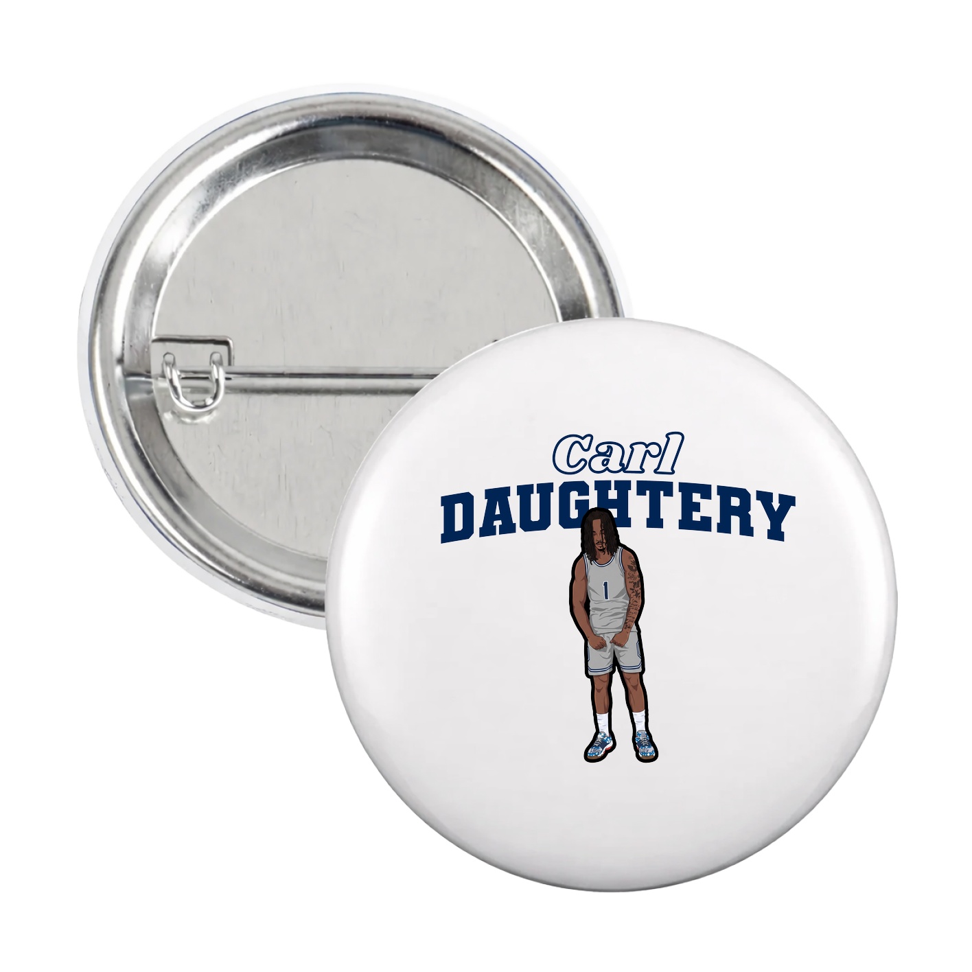 Game Day Button — Name Arch in White
