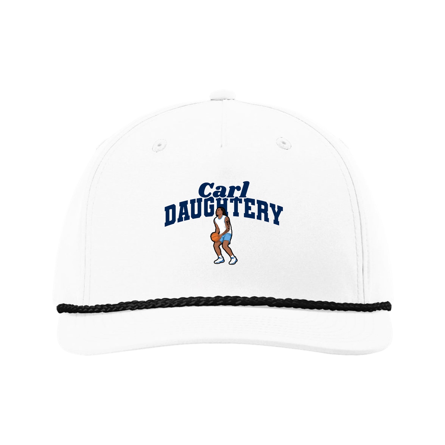 Five-Panel Classic Rope Cap — Signature Arch in White