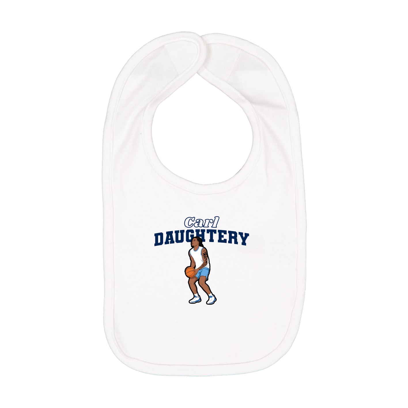 Infant Bib — Name Arch in White