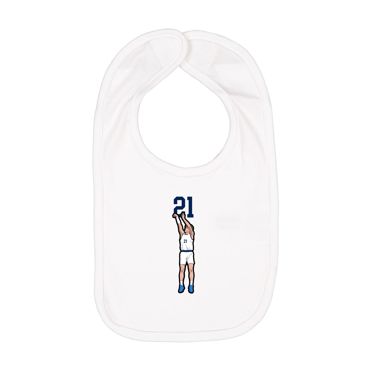 Infant Bib — Number Top in White