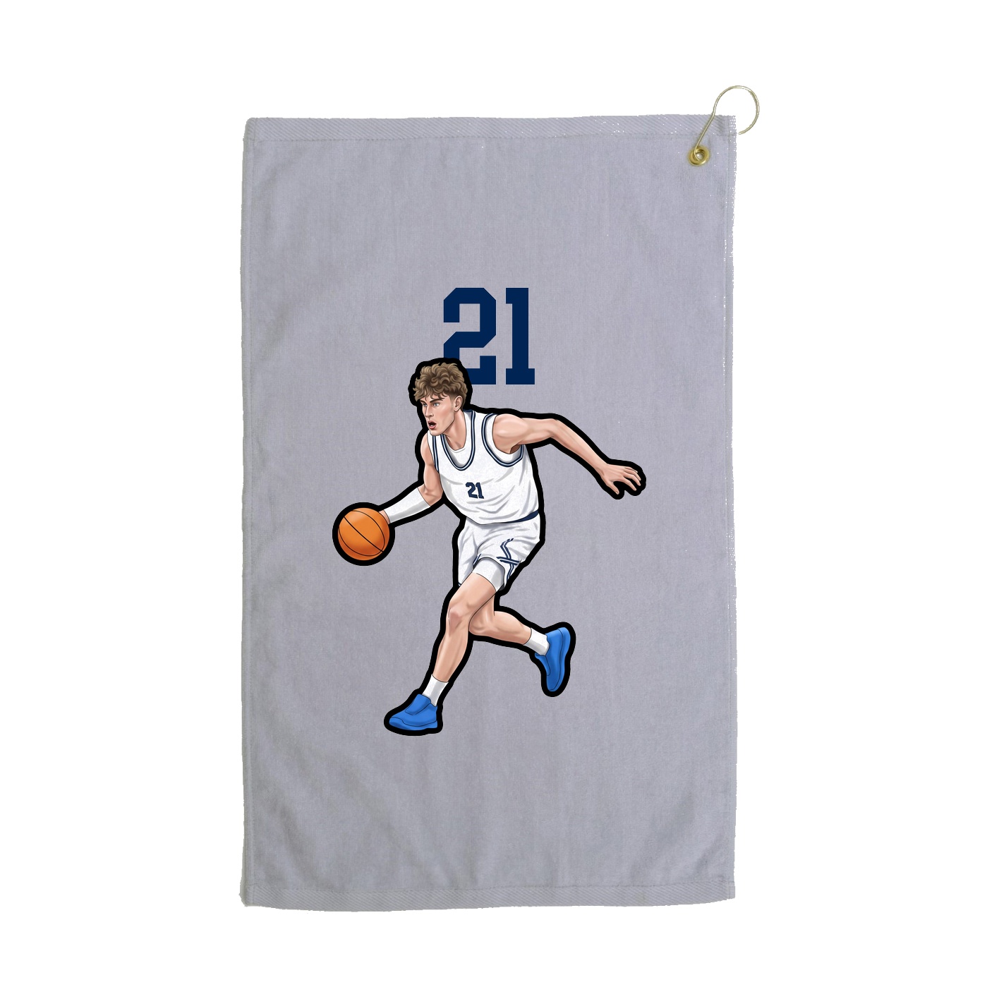 Golf Towel — Number Top in Grey