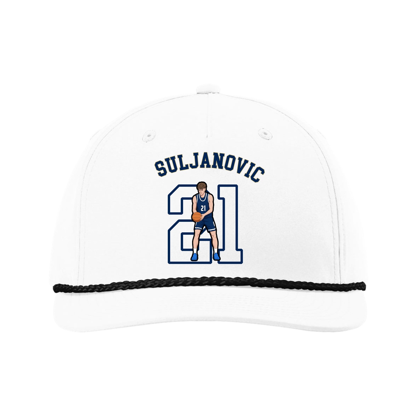 Five-Panel Classic Rope Cap — Shirsey Arch in White