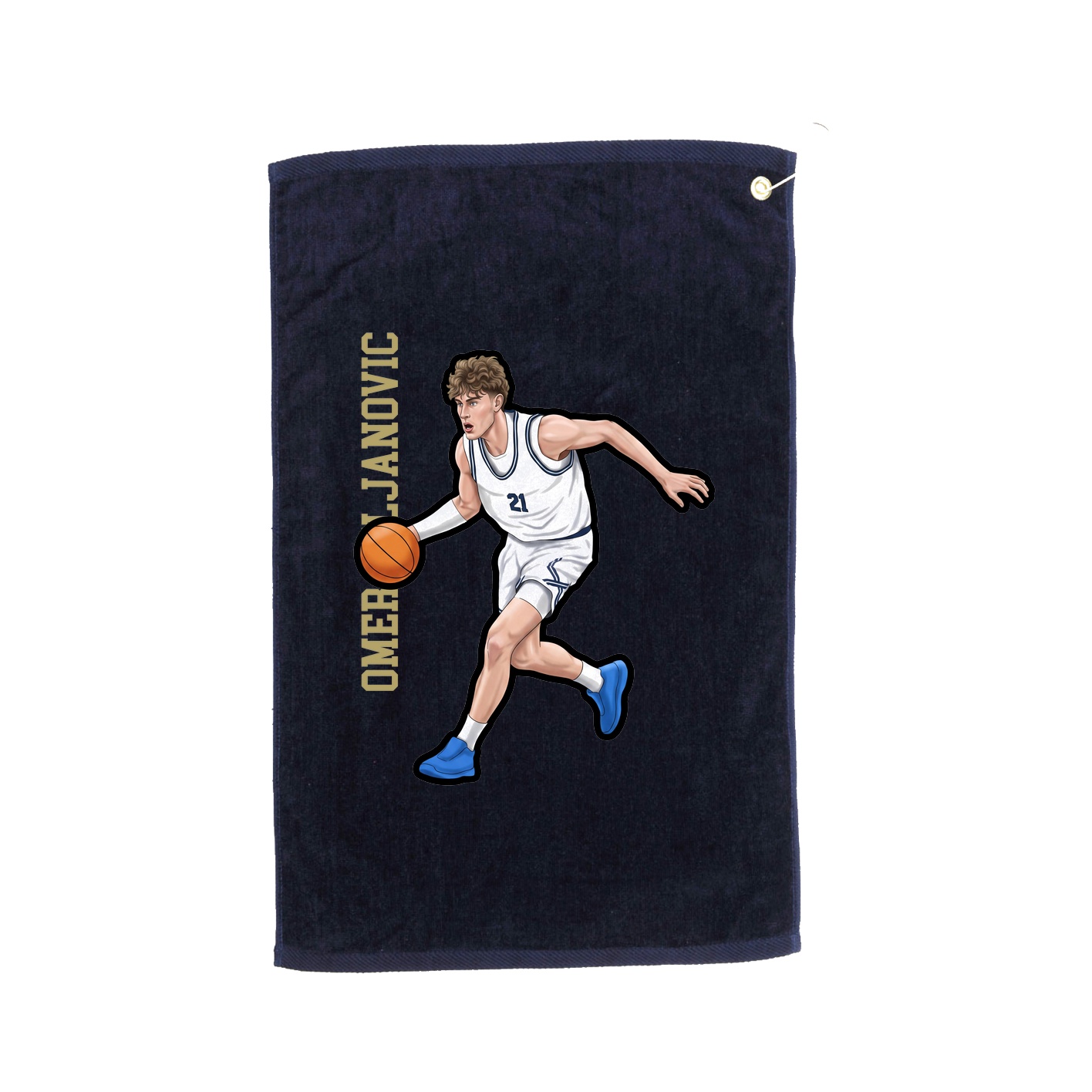 Golf Towel — Name Vertical in Navy