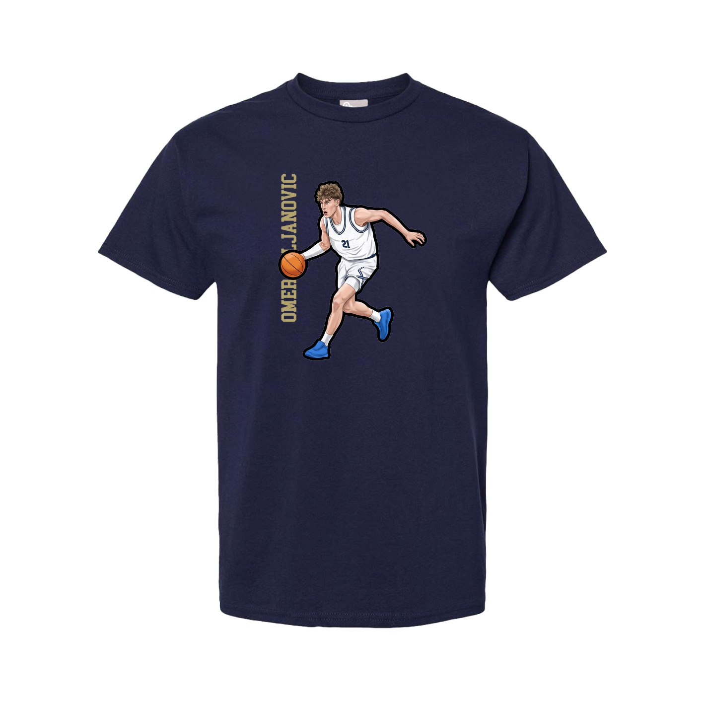 Youth Tee — Name Vertical in Navy