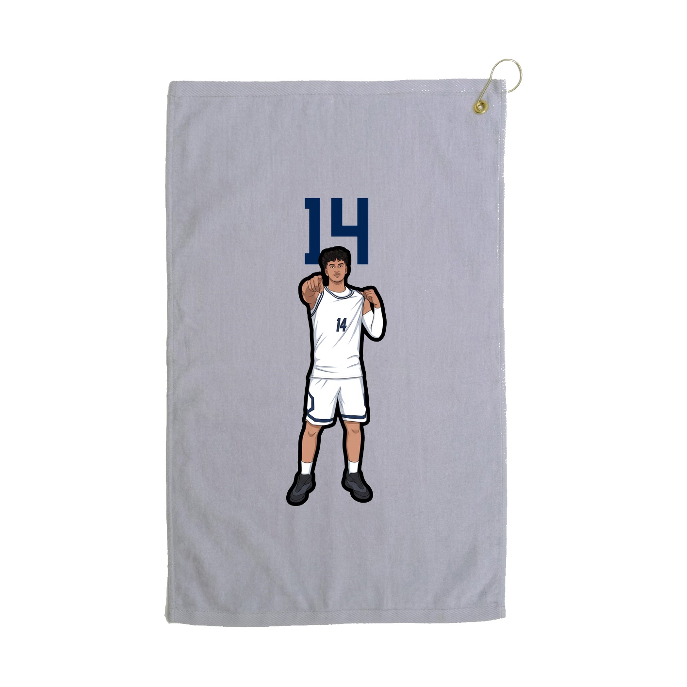 Golf Towel — Number Top in Grey