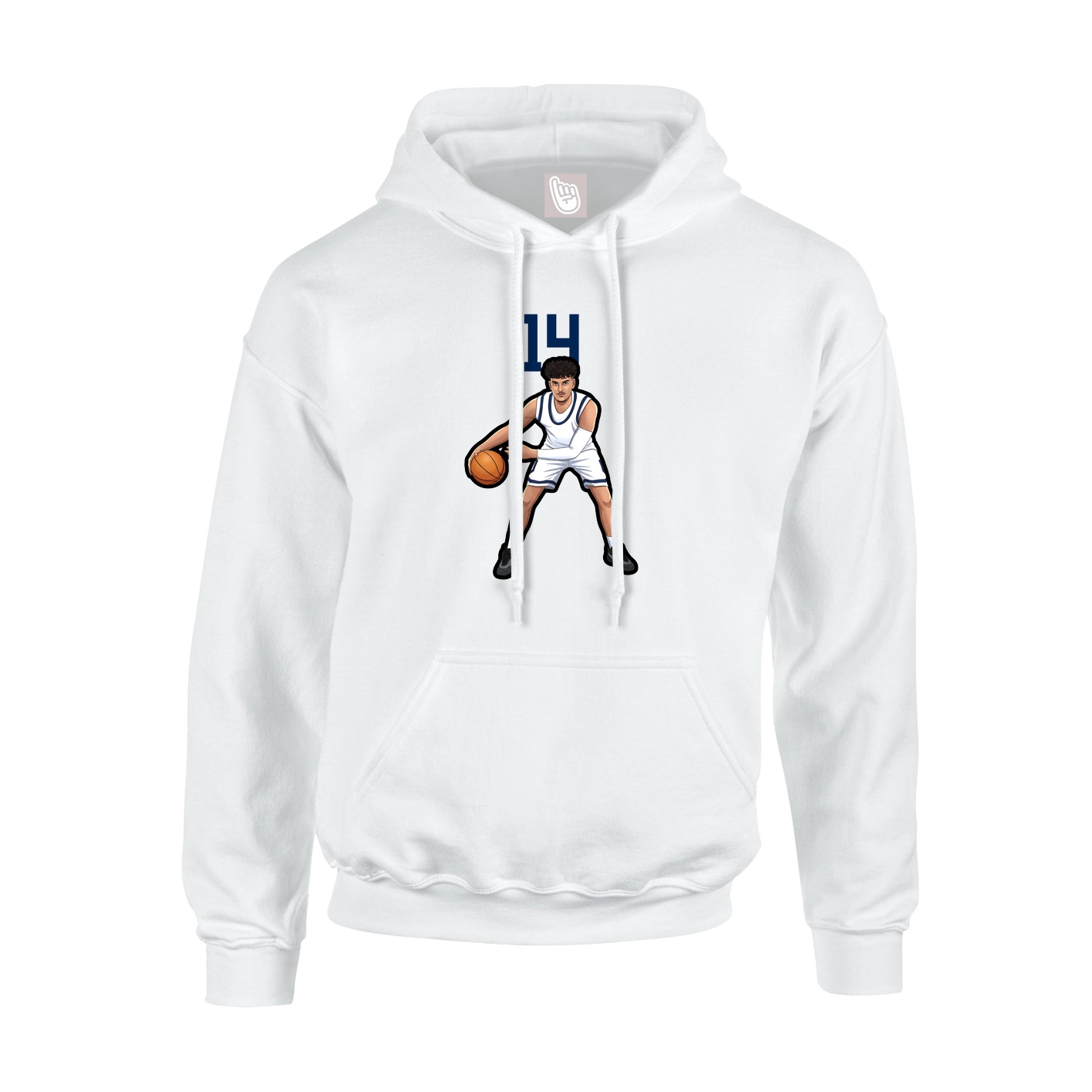 Hoodie — Number Top in White