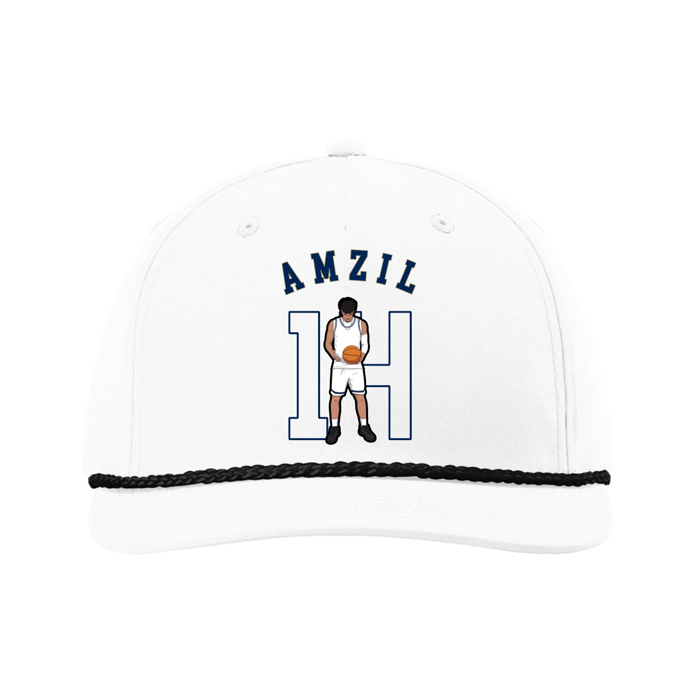 Five-Panel Classic Rope Cap — Shirsey Arch in White