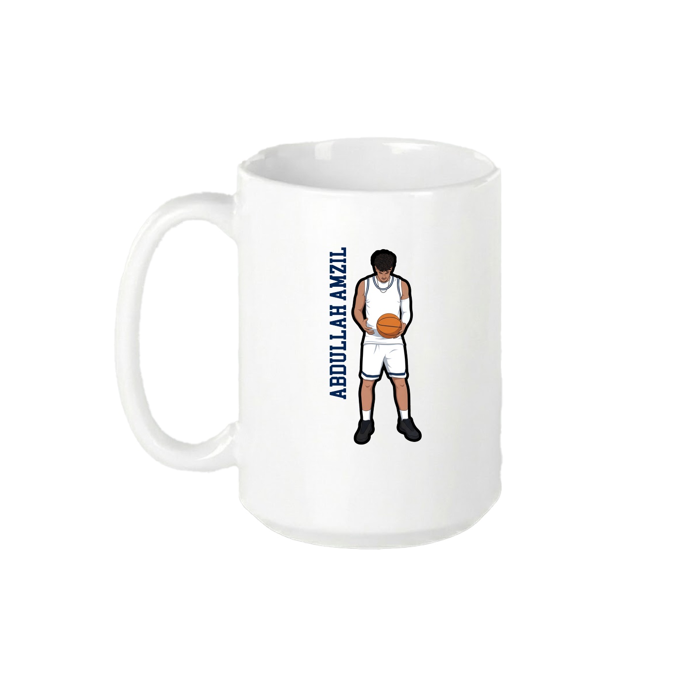 15oz Coffee Mug — Name Vertical in White