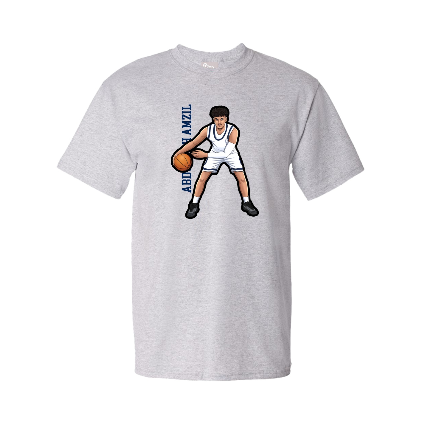 Youth Tee — Name Vertical in Grey