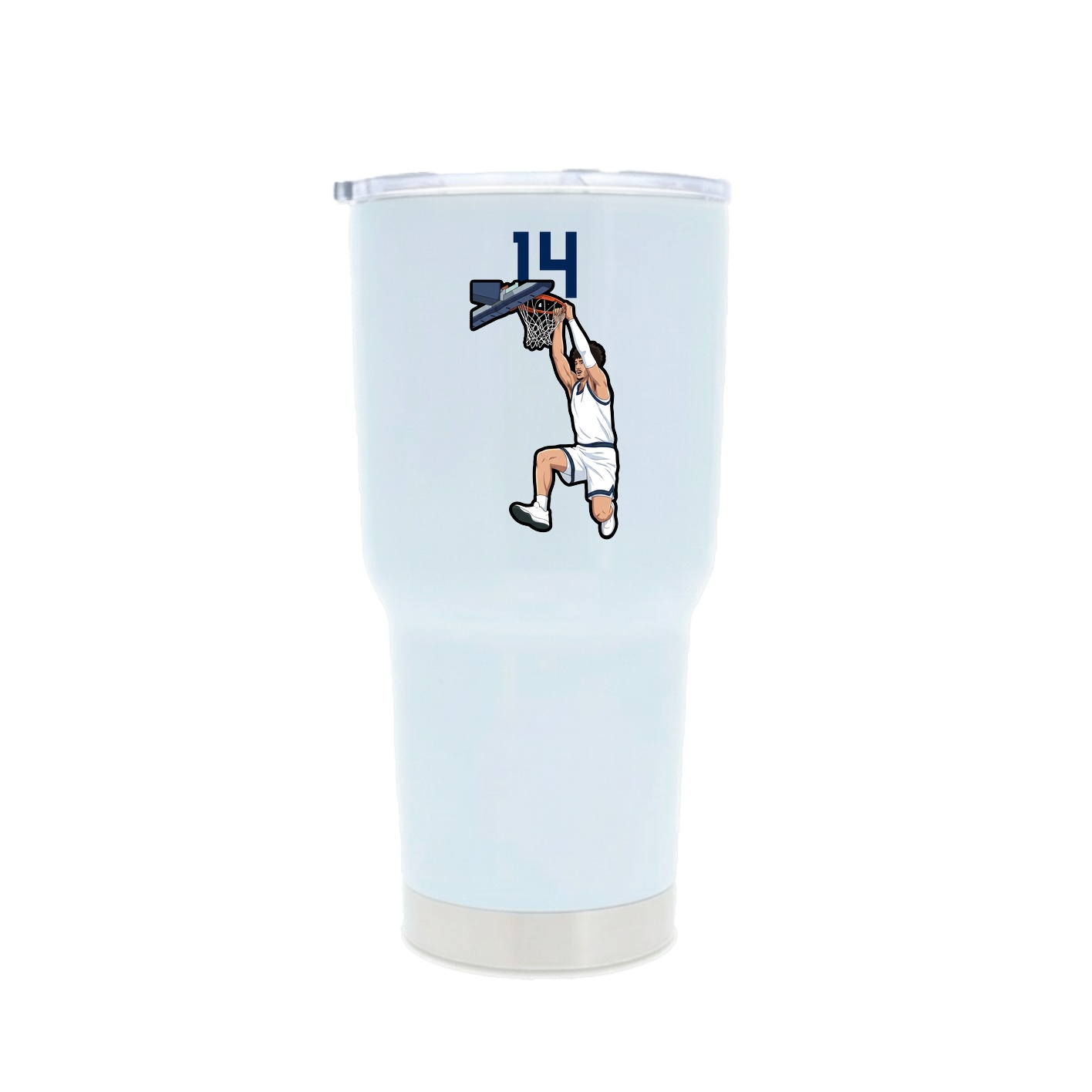 30oz Stainless Steel Tumbler — Number Top in White