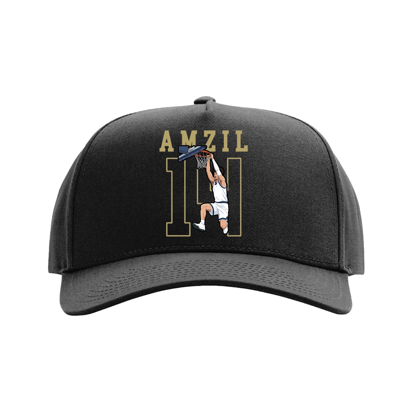 Full Fabric Five-Panel Champ Cap — Shirsey in Black