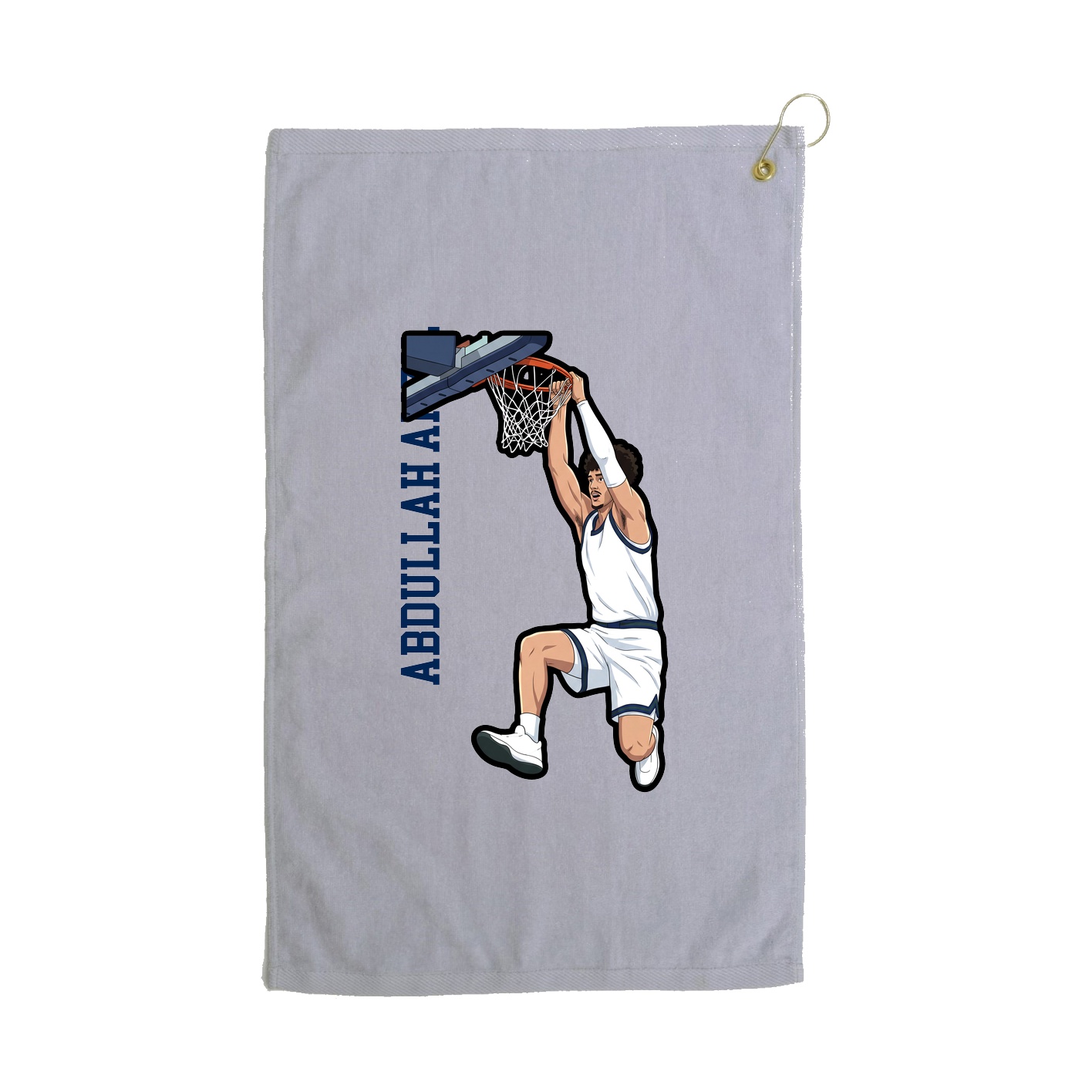 Golf Towel — Name Vertical in Grey