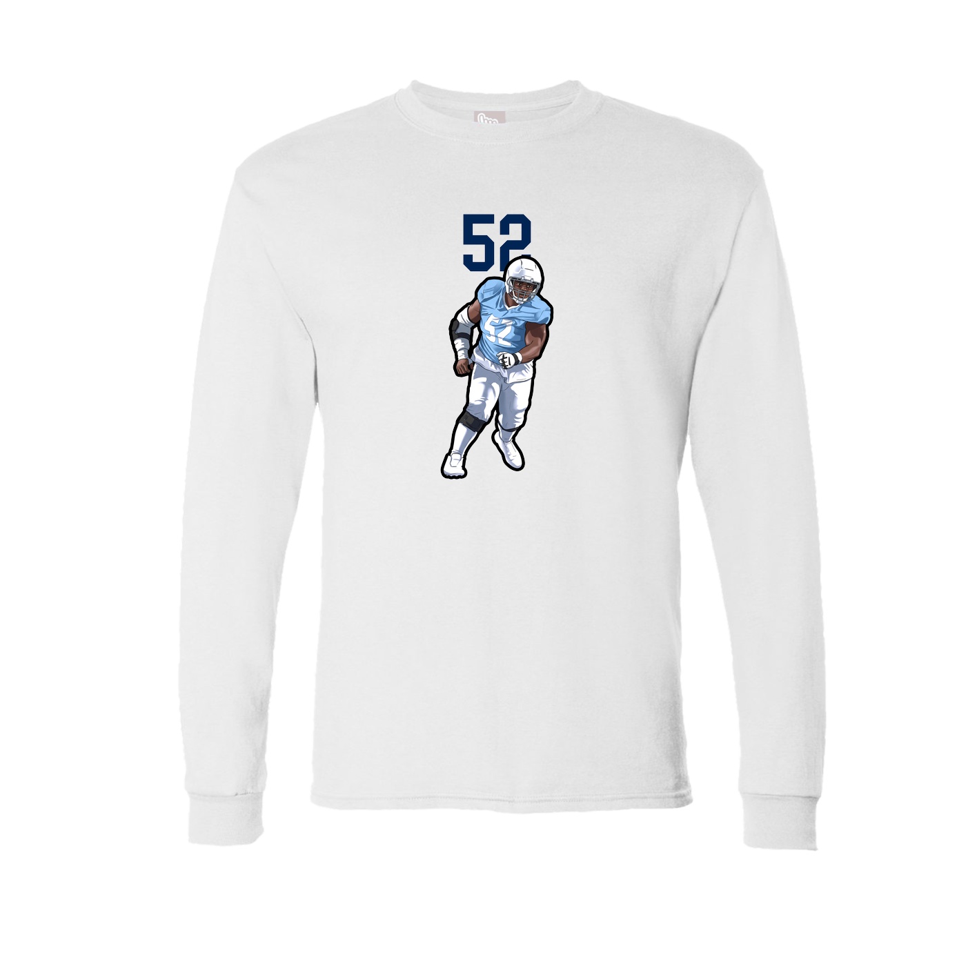 Long Sleeve Tee — Number Top in White