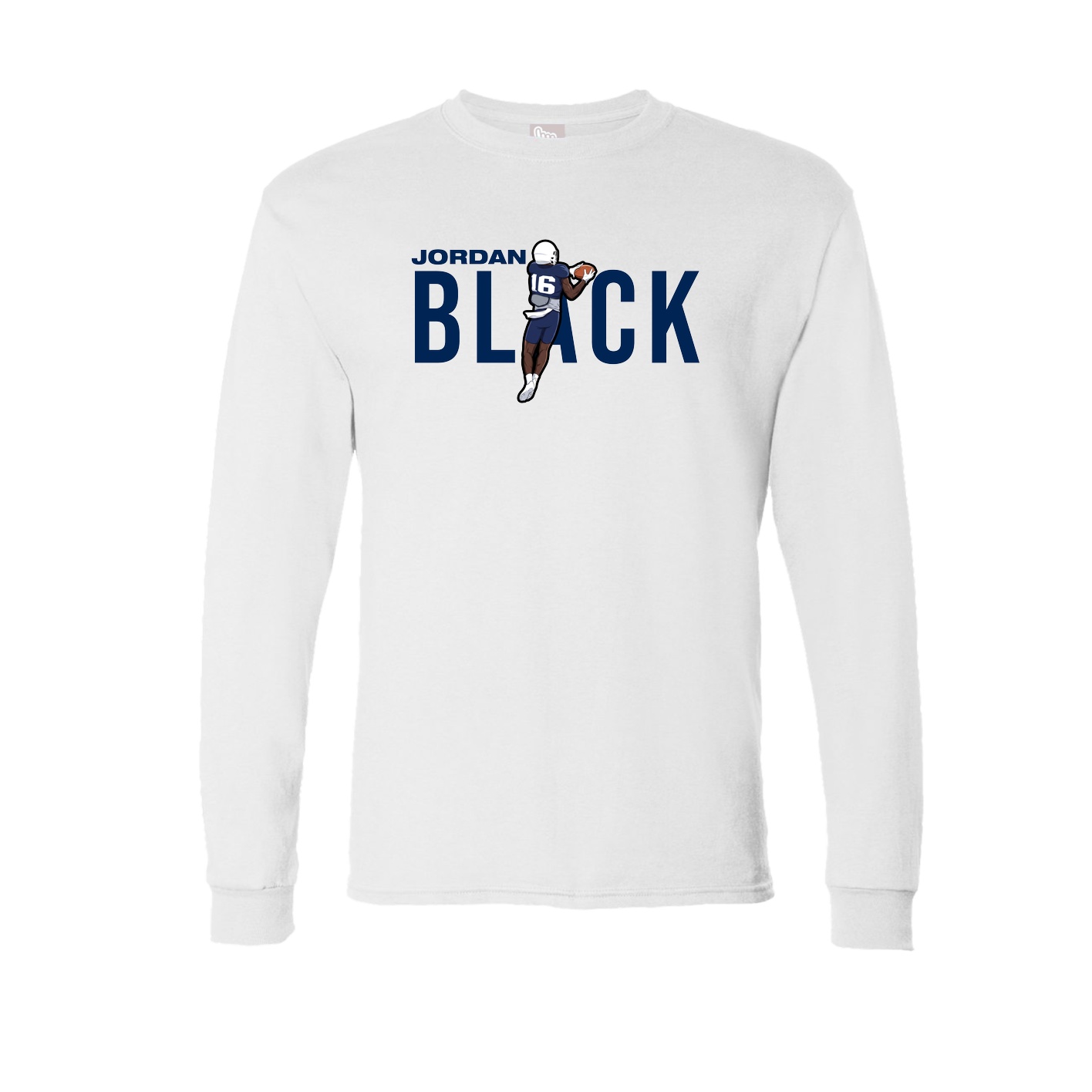 Long Sleeve Tee — Player Name in White