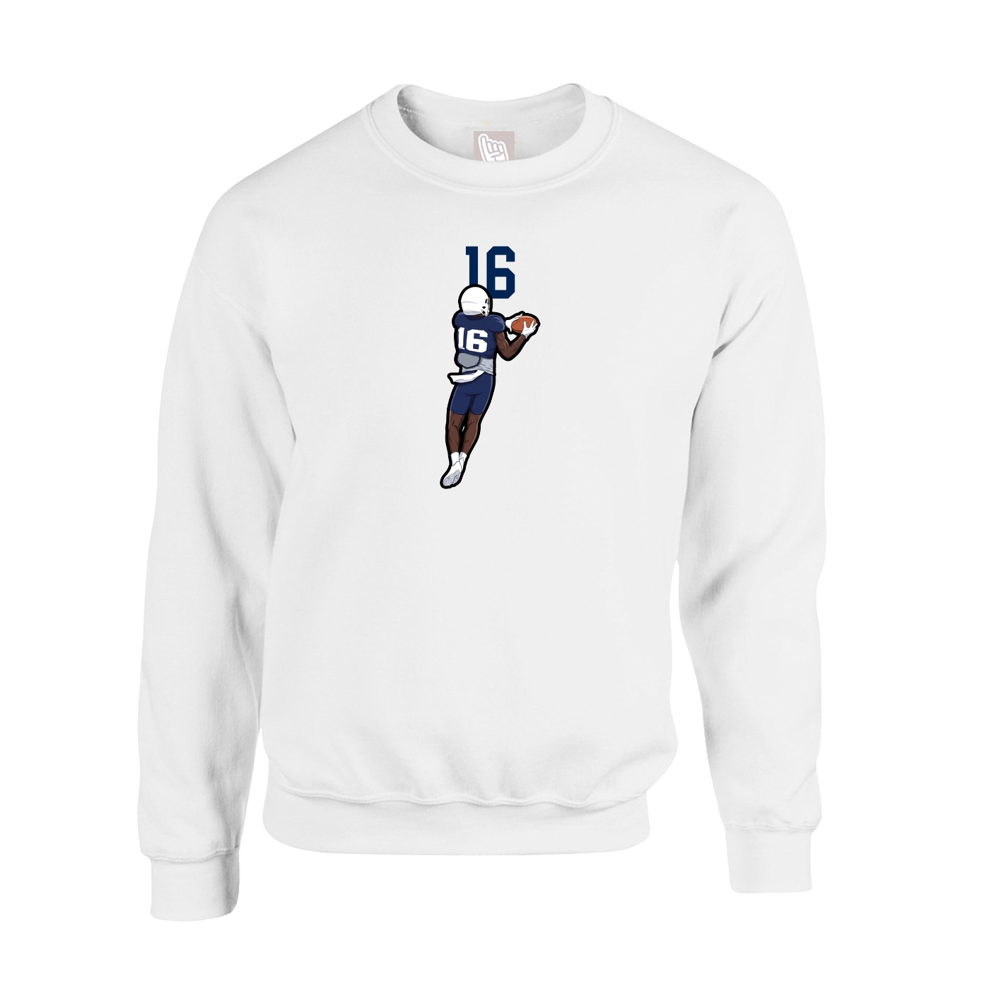 Fleece Crew — Number Top in White