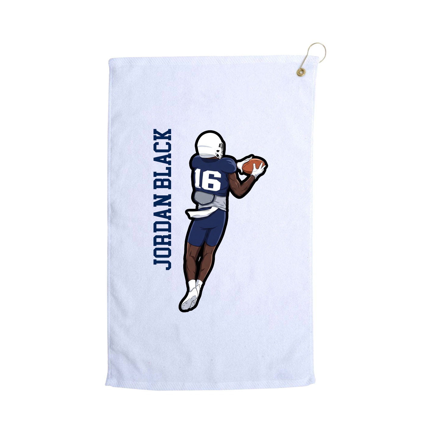 Golf Towel — Name Vertical in White