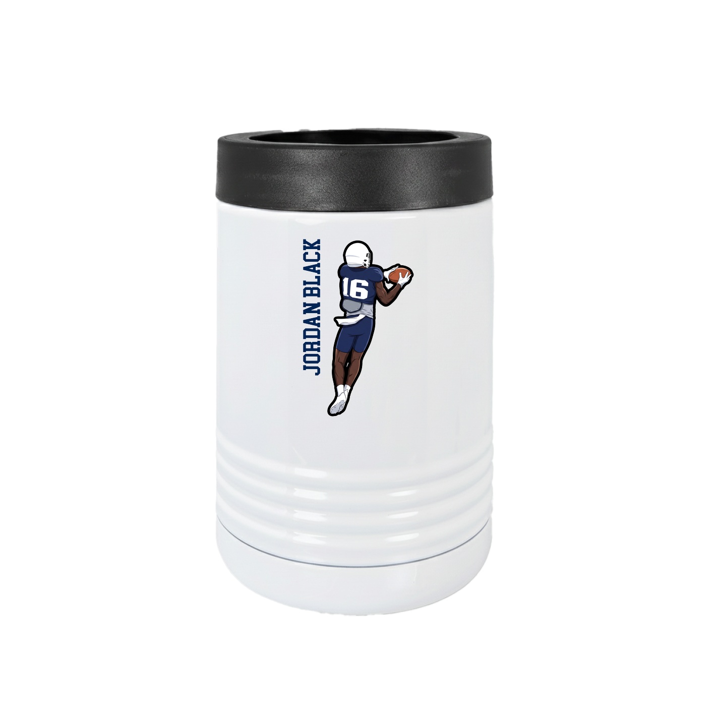 Beverage Holder — Name Vertical in White