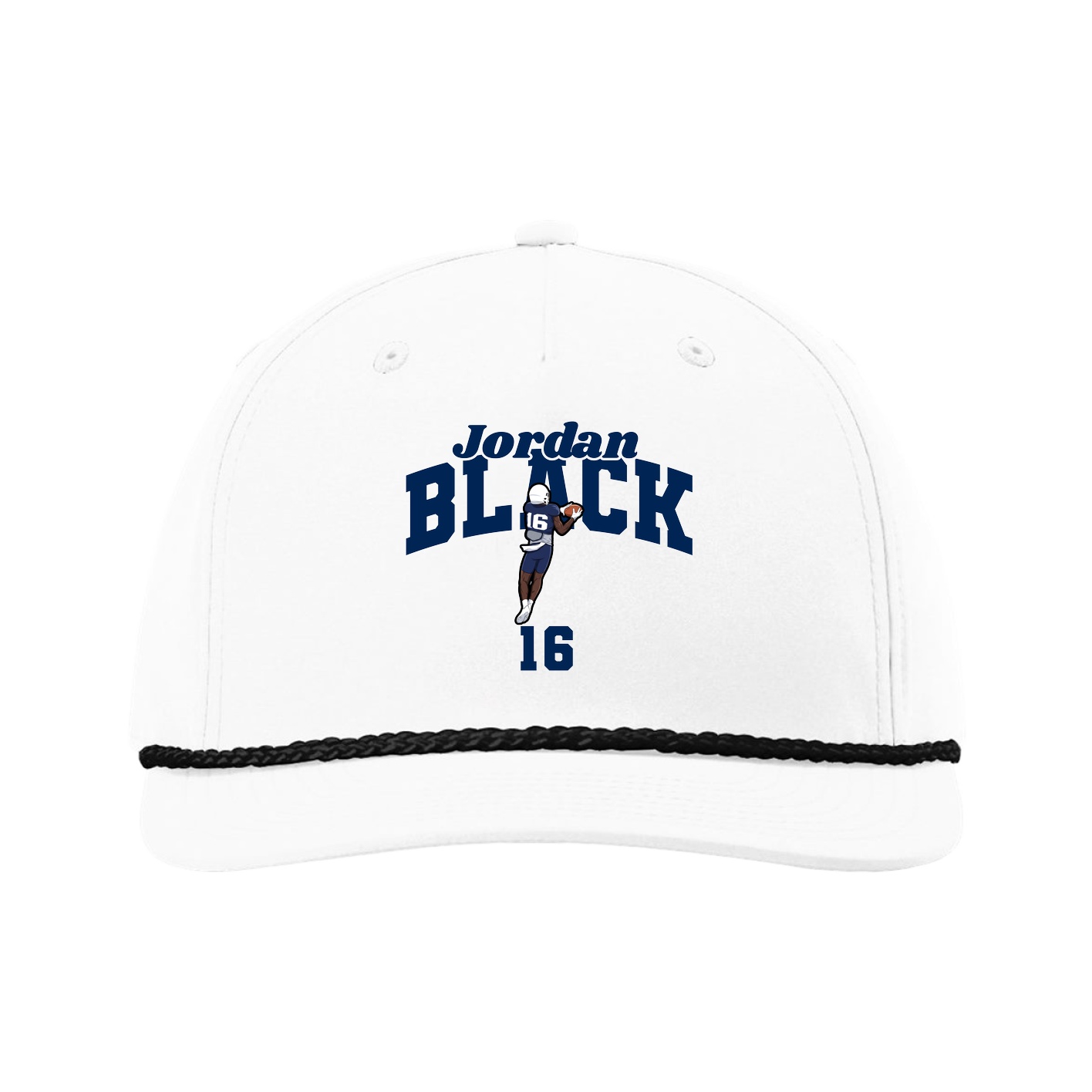 Five-Panel Classic Rope Cap — Signature Arch in White