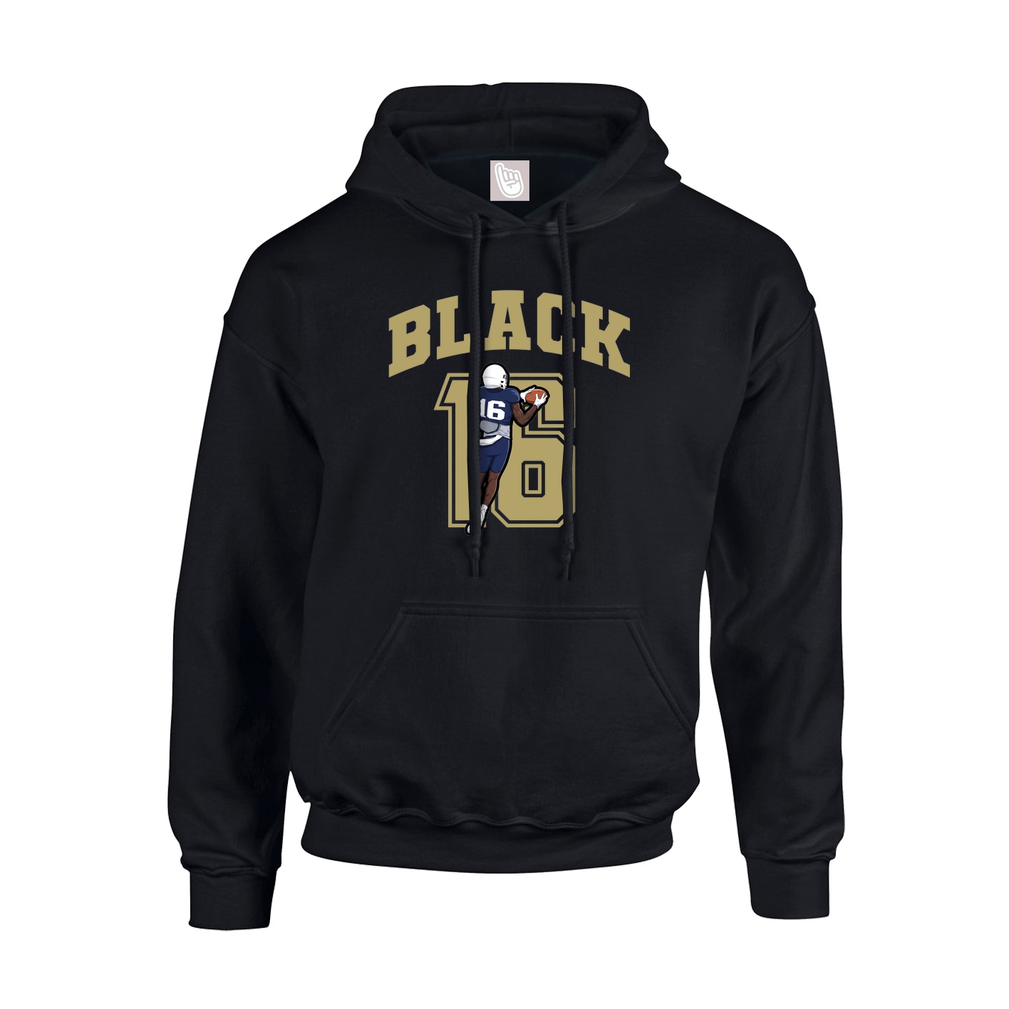 Youth Hoodie — Number in Black