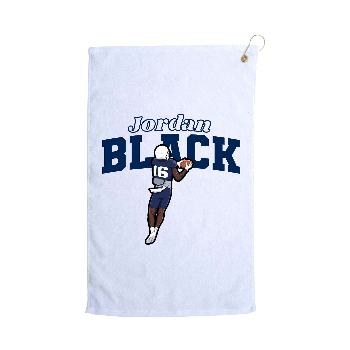 Golf Towel — Name Arch in White