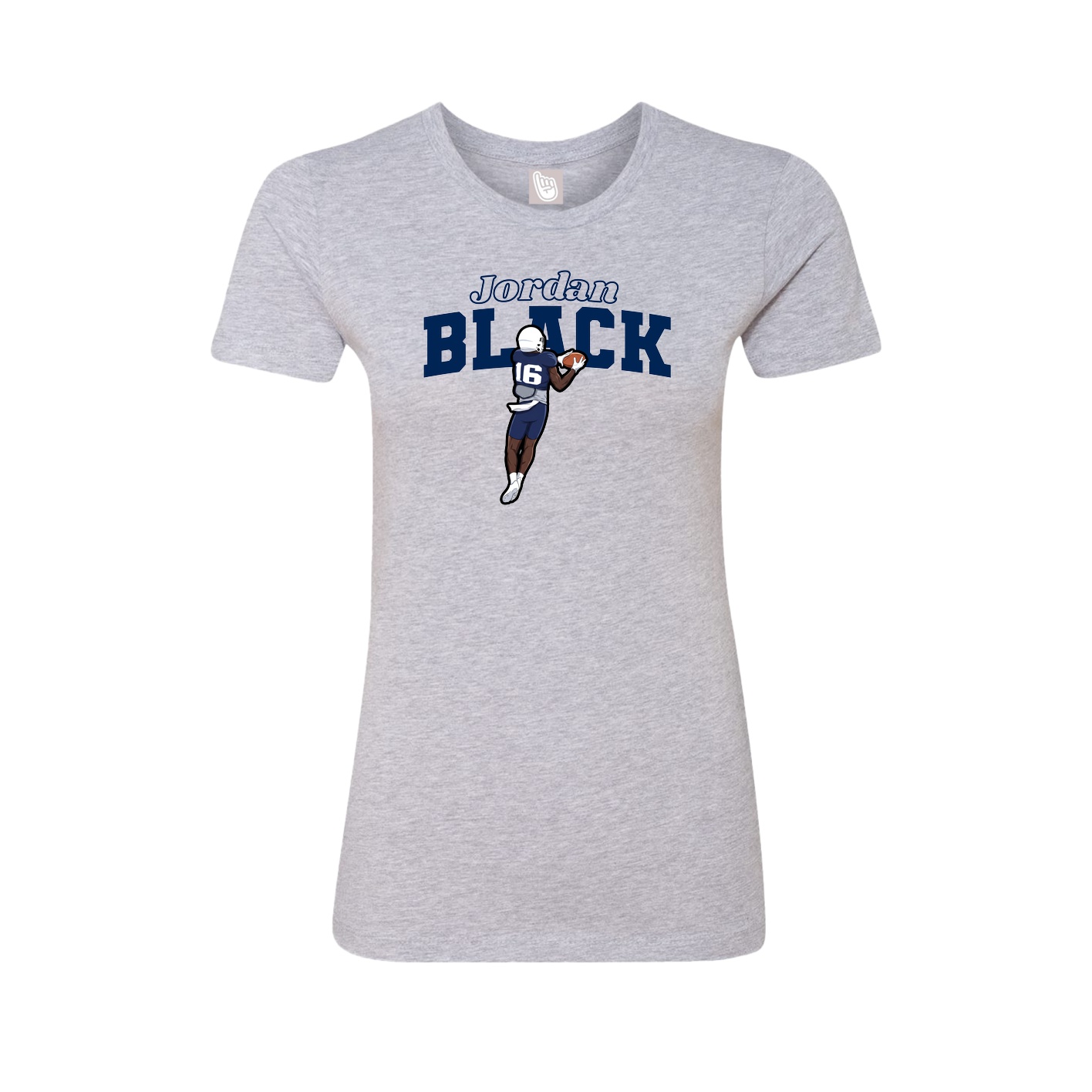 Fitted Women's Tee — Name Arch in Grey