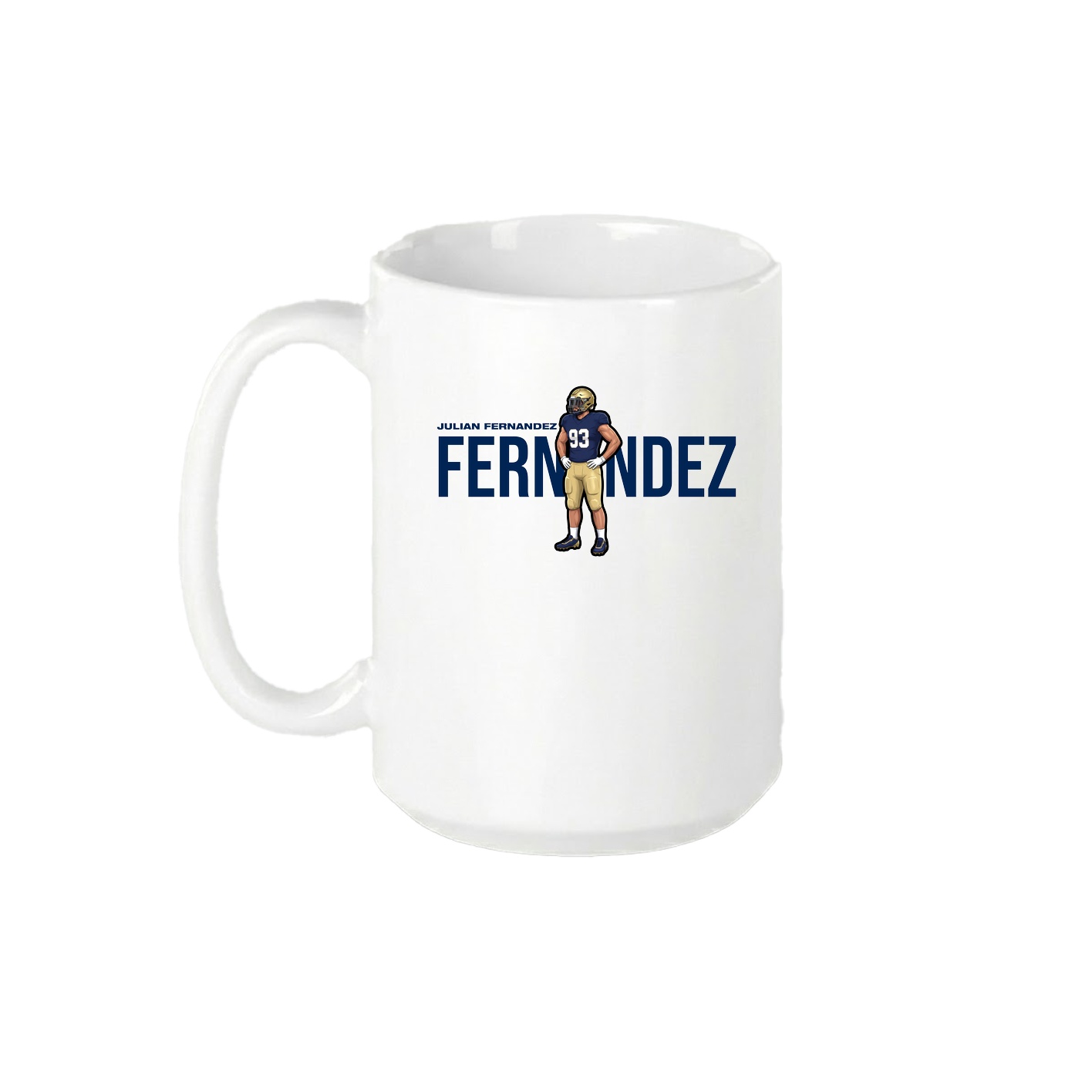 15oz Coffee Mug — Player Name in White