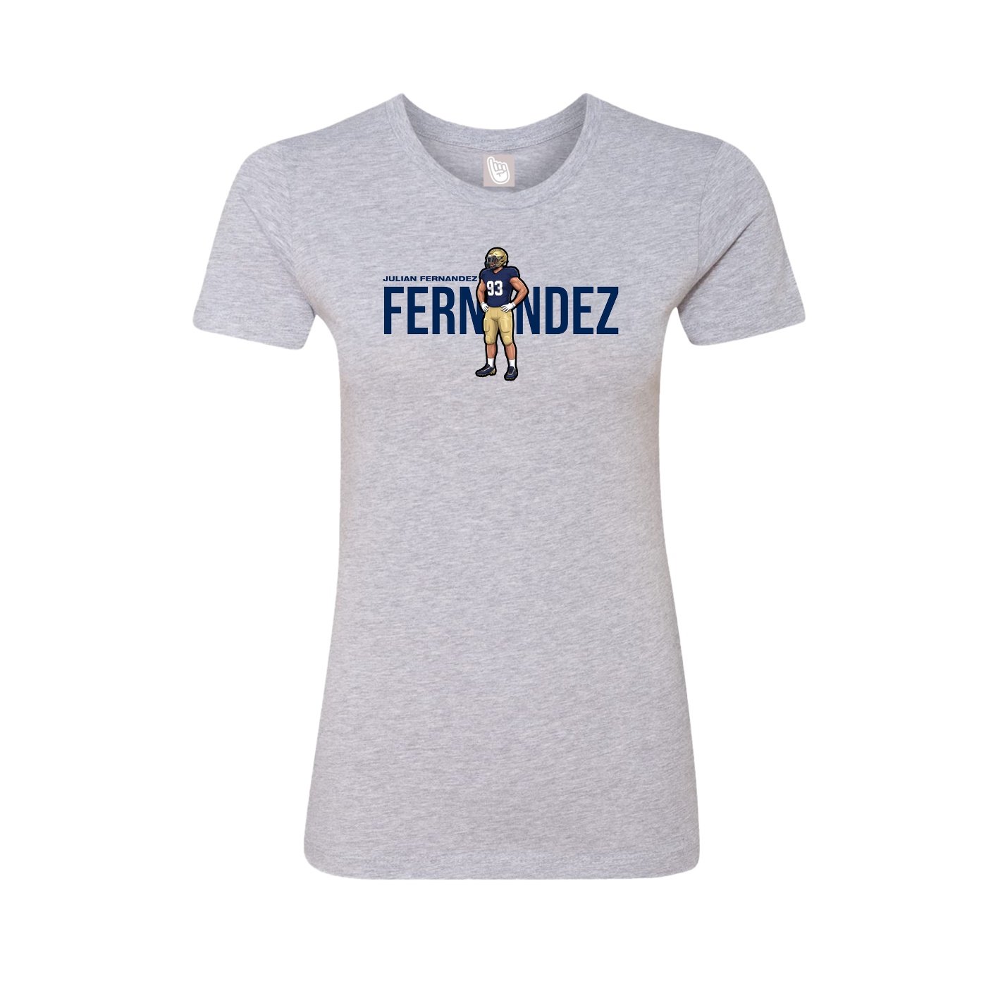 Fitted Women's Tee — Player Name in Grey
