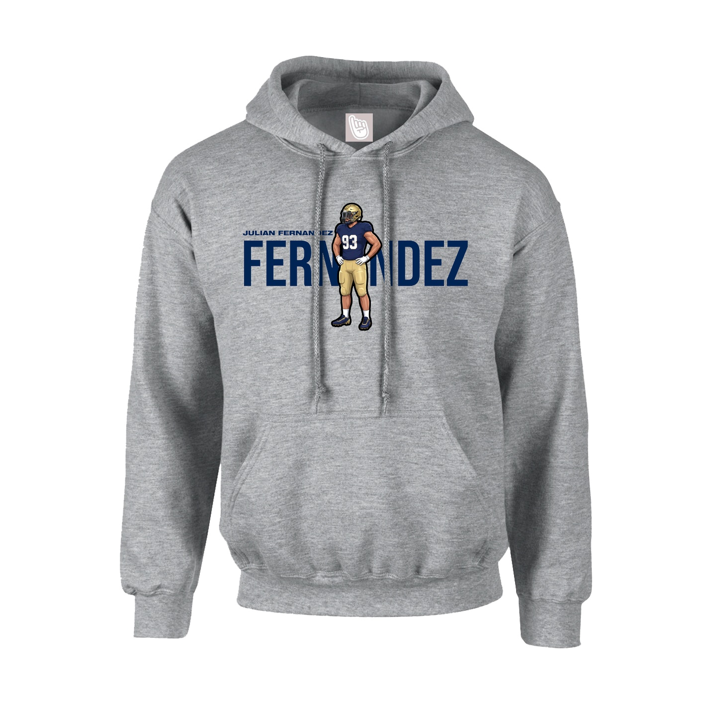 Youth Hoodie — Player Name in Grey