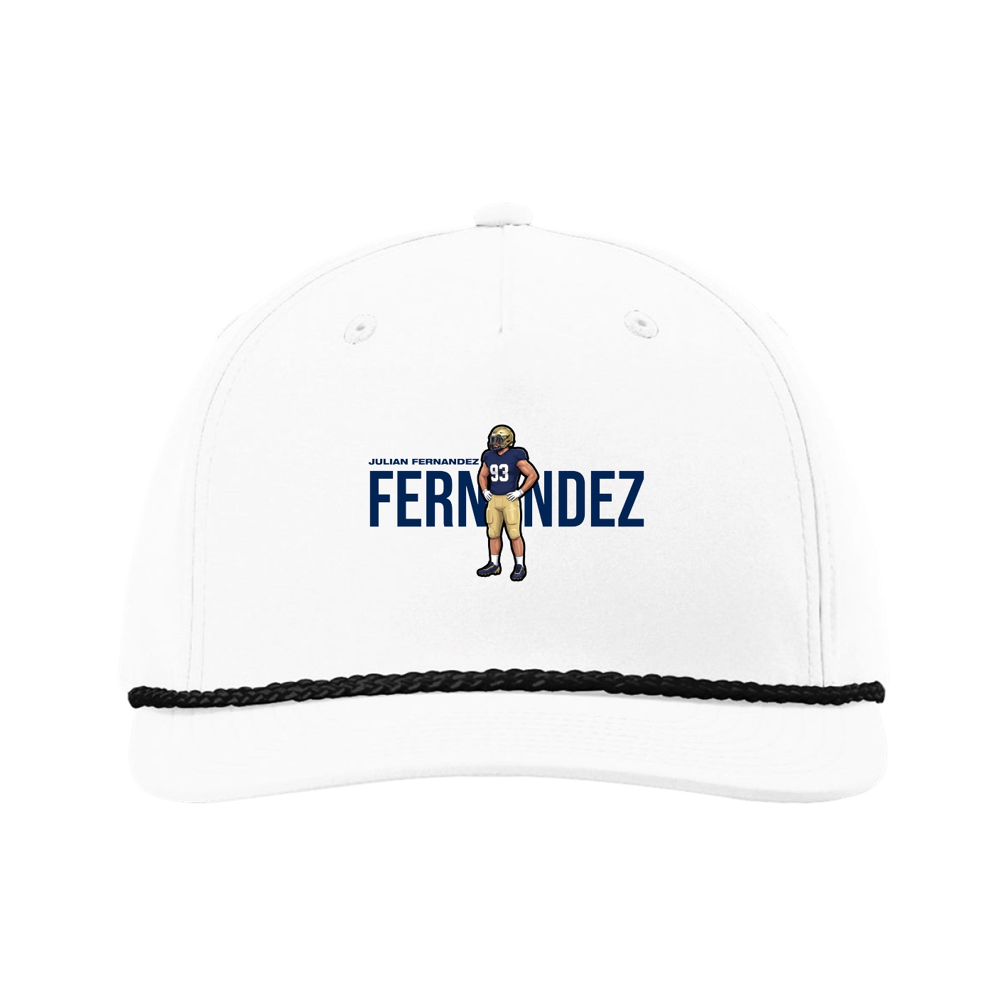 Five-Panel Classic Rope Cap — Player Name in White