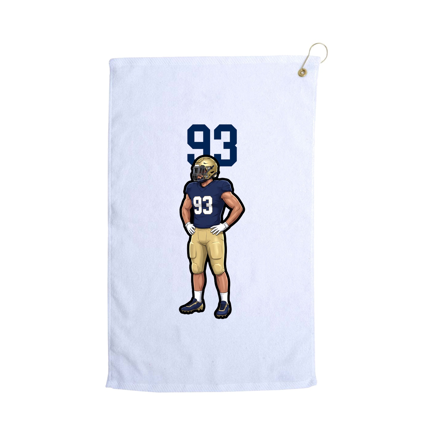 Golf Towel — Number Top in White